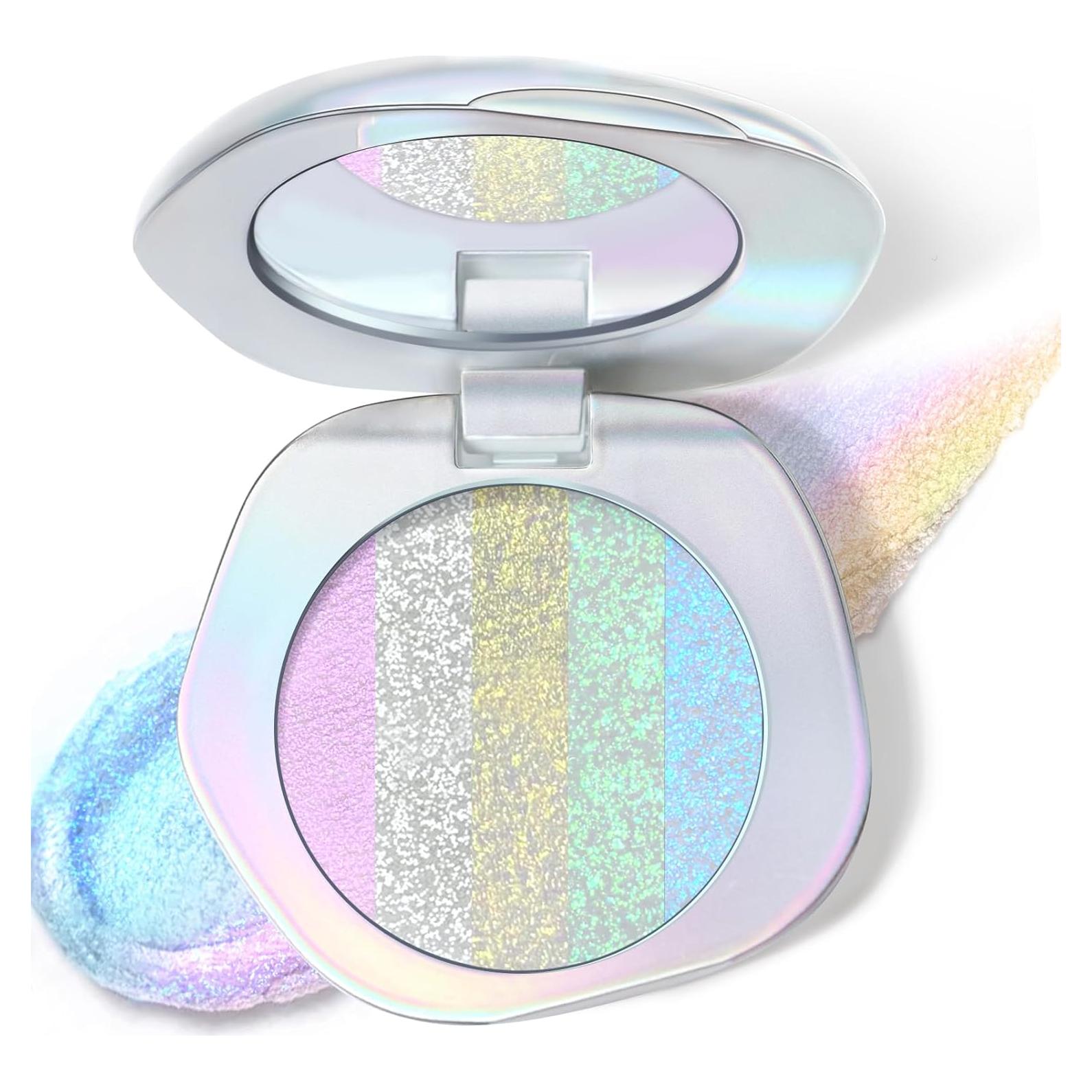 Paleta de Iluminador Chameleon 5 Colores - Maquillaje Holográfico