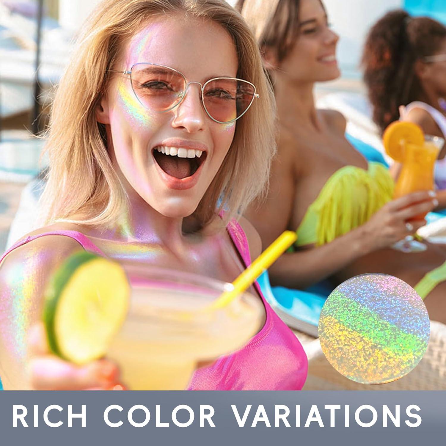 Paleta de Iluminador Chameleon 5 Colores - Maquillaje Holográfico