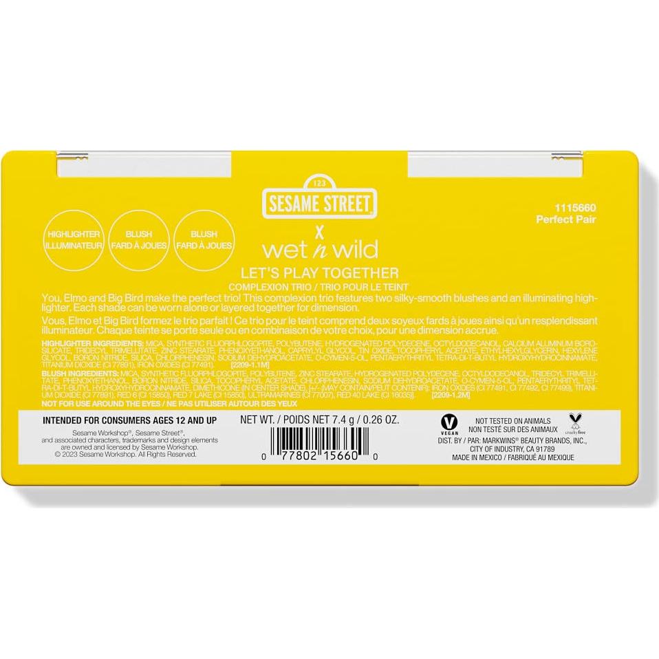 Trío de Tez Wet n Wild x Sesame Street - Rubores e Iluminador