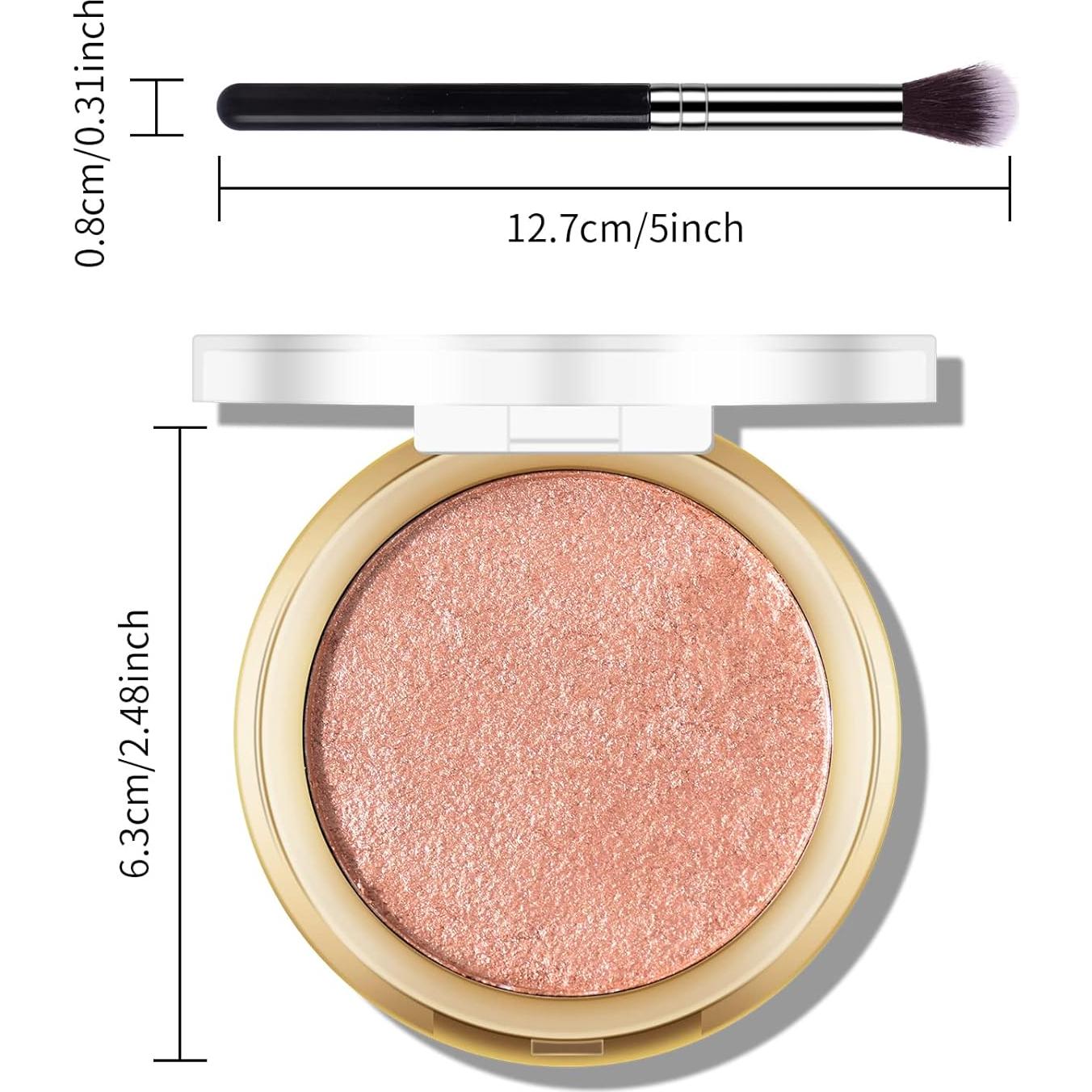 Paleta de Iluminador Horneado FREEORR 6 Colores 5.5g #05 Marrón Dorado