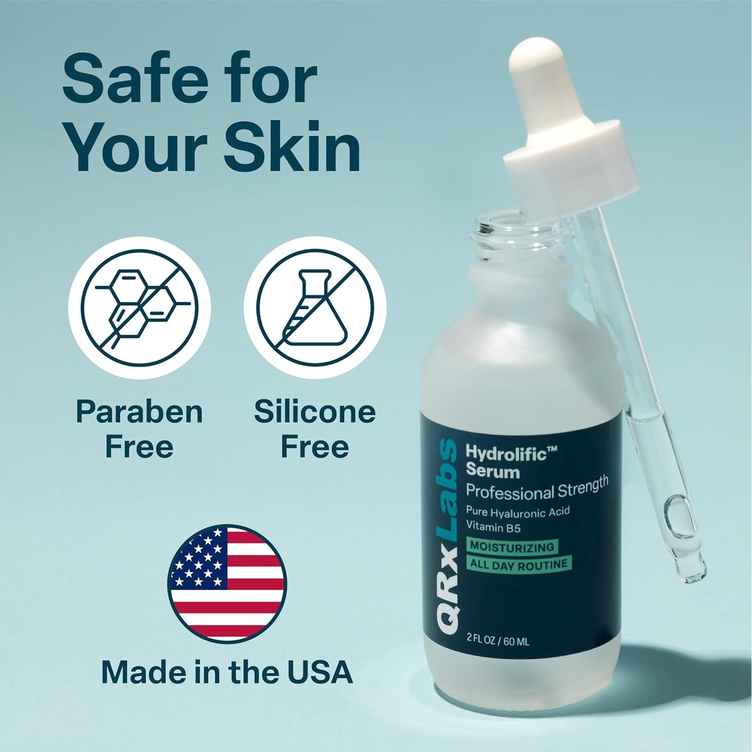 Suero Hidrolífico QRxLabs Ácido Hialurónico y Vitamina B5 59 ml