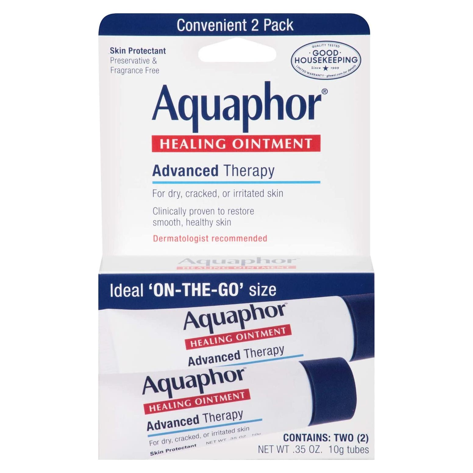 Ungüento Sanador Aquaphor, Terapia Avanzada, 24 Paquetes de 10 g