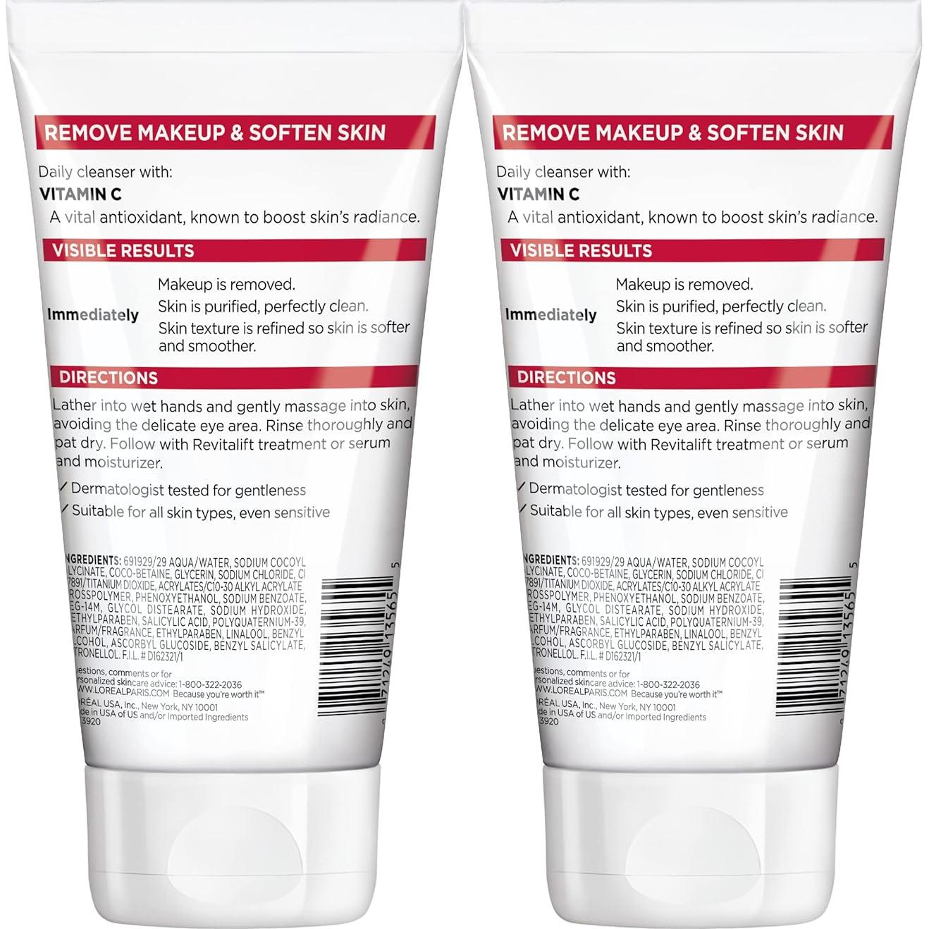 Limpiador Facial Suave L'Oreal Paris Revitalift 148 ml x2