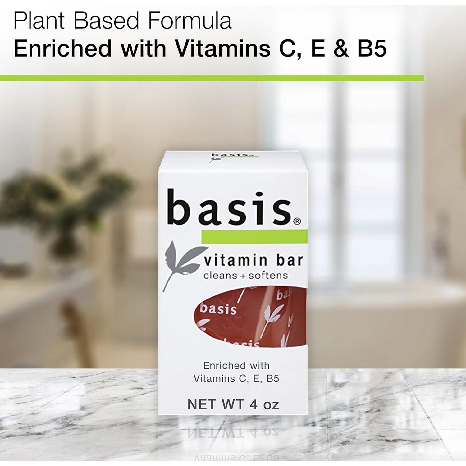 Jabón en Barra Basis con Vitaminas C, E y B5 - 6 Piezas