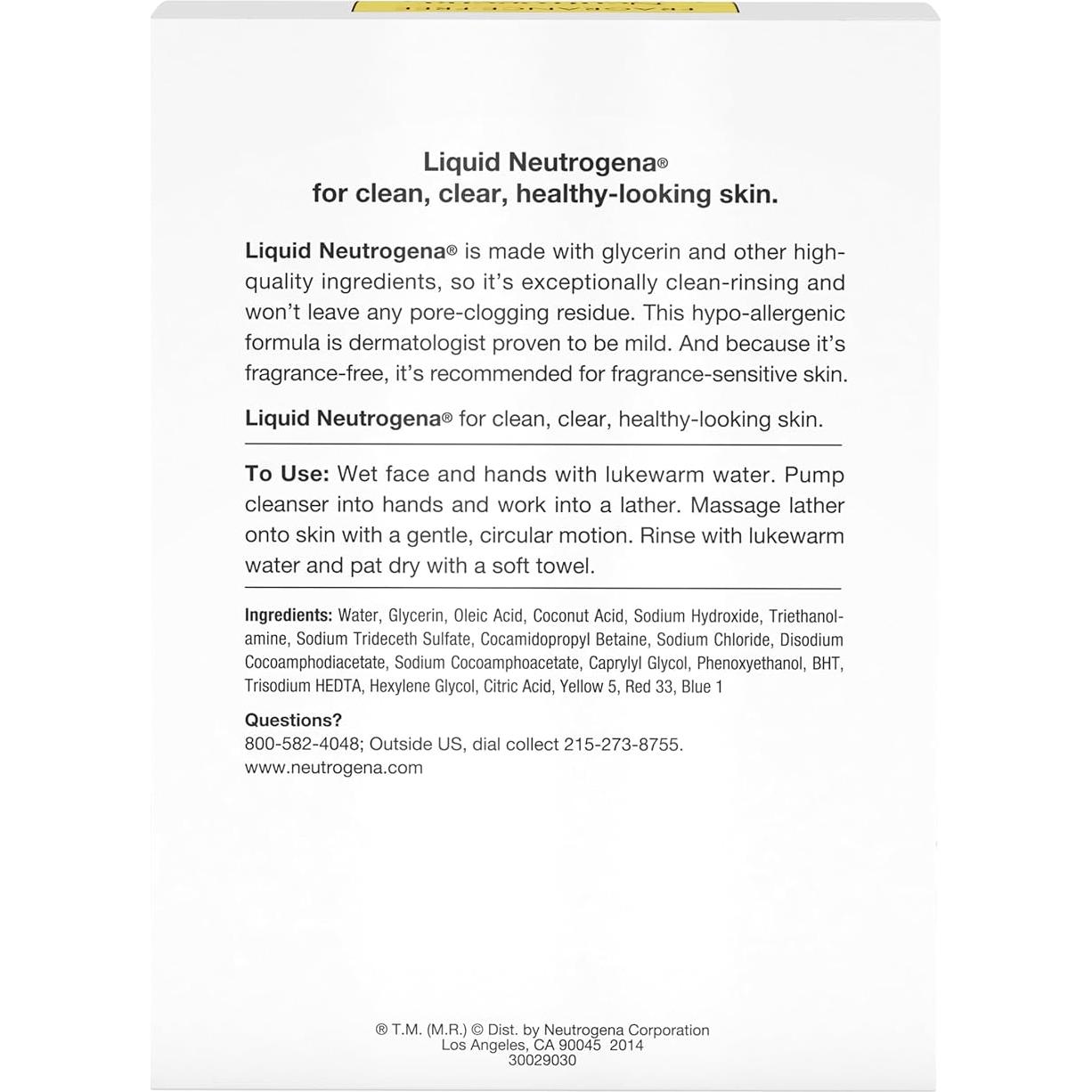 Limpiador Facial Líquido Neutrogena Hipoalergénico 236 ml