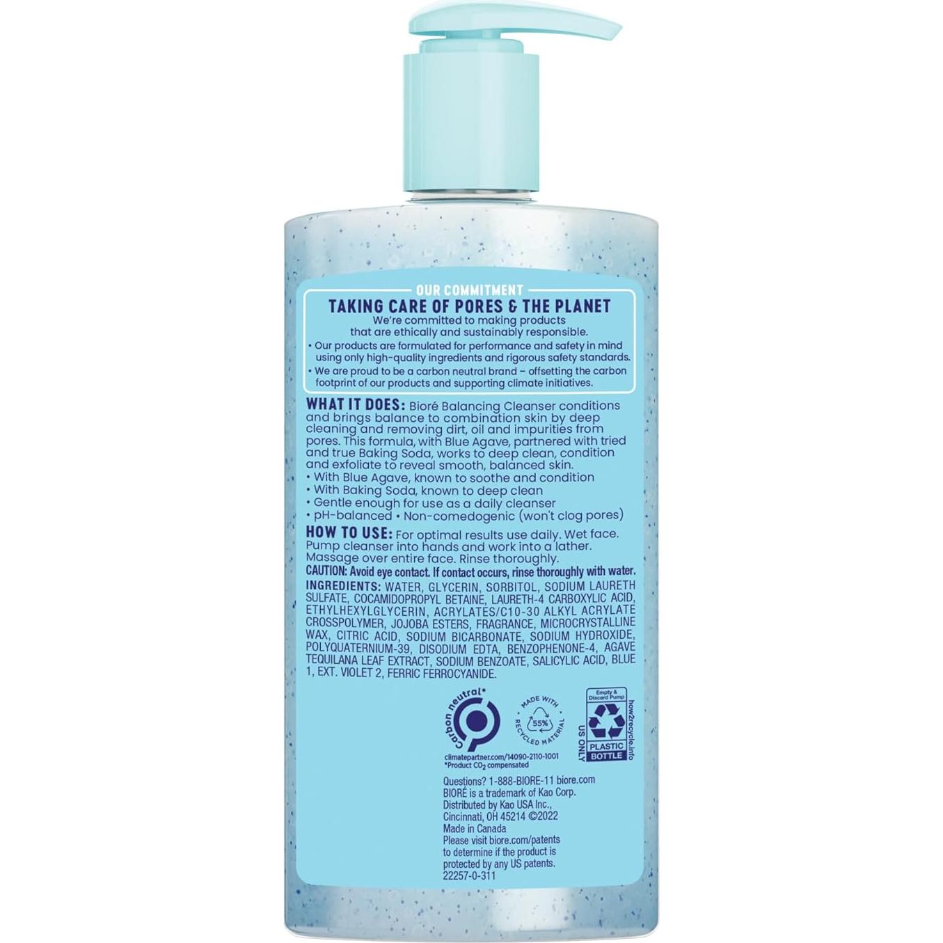 Limpiador Facial Equilibrante Bioré 191g - Piel Mixta, Vegano