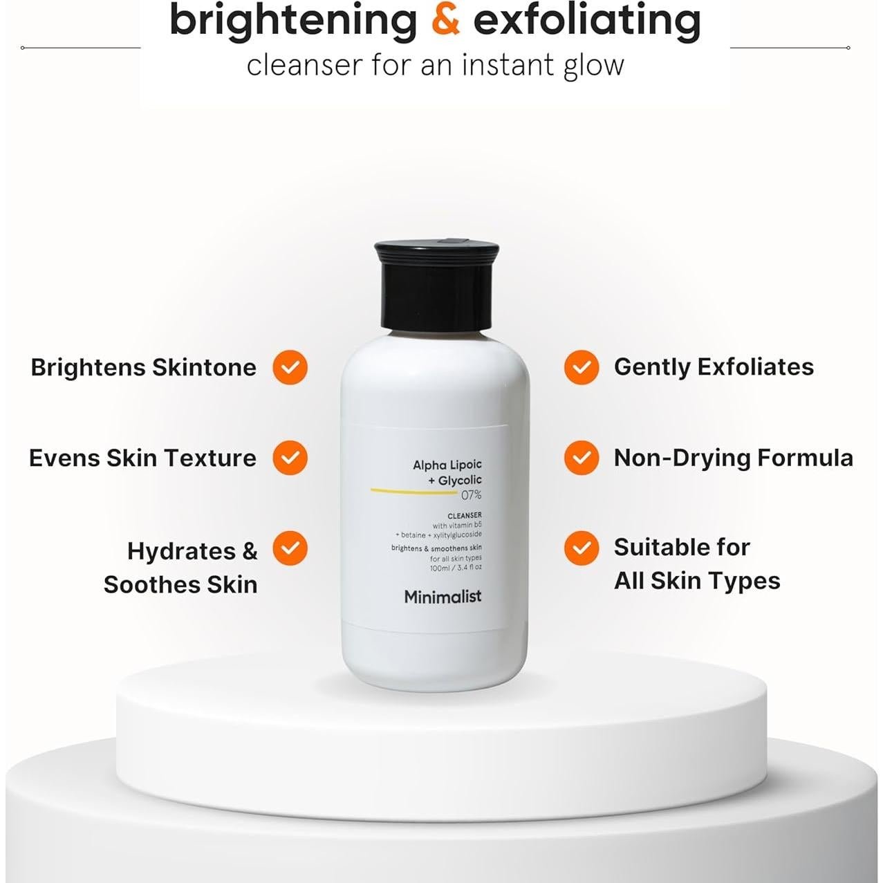 Limpiador Facial ALA y AHA 7% Minimalista 100 ml