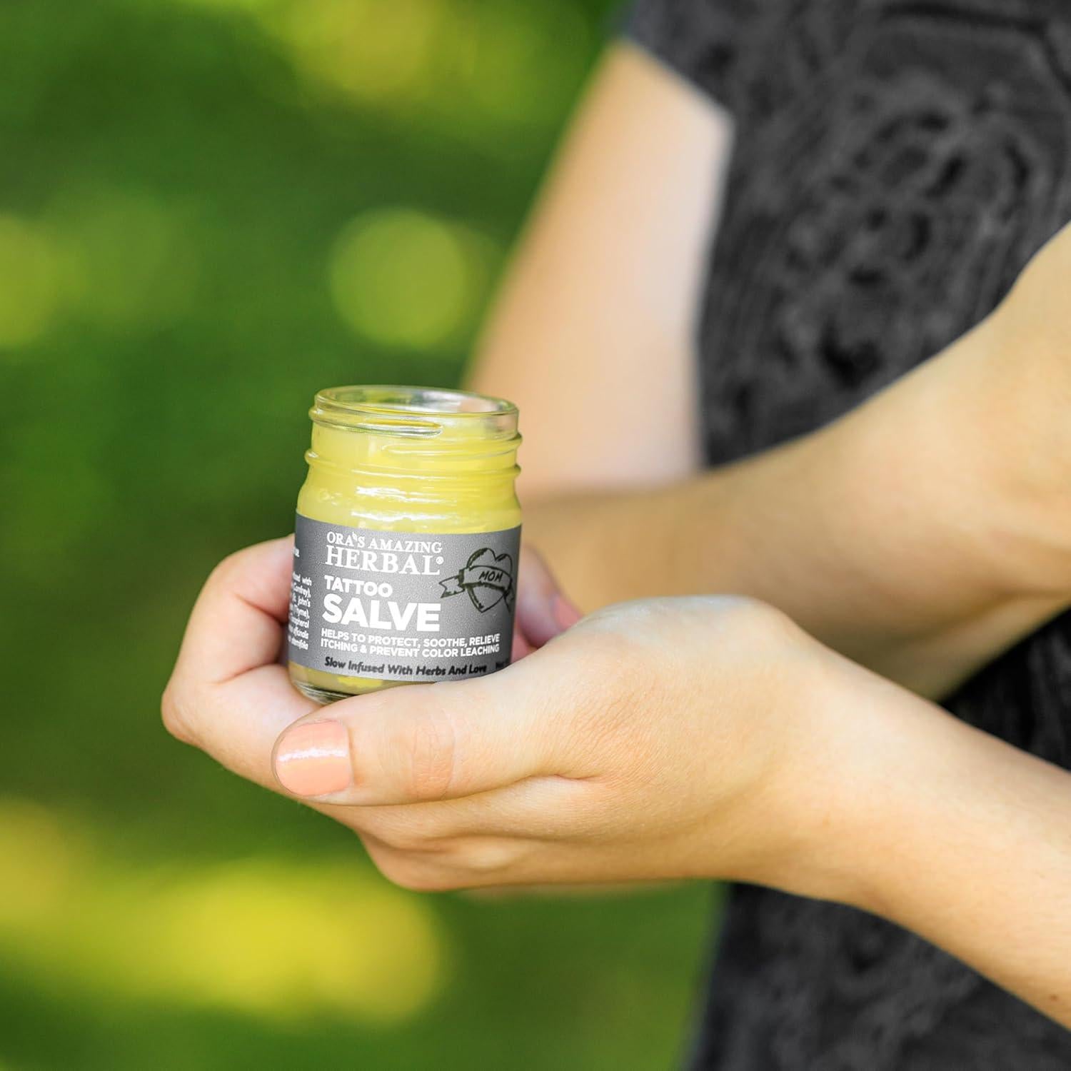 Tattoo Salve, Tattoo Aftercare Balm, Paraben Free Healing Ointment For New Tattoos, Brightening Moisturizer For Old Ink, Itchy Tattoo Relief Cream, Plastic Free, 1 oz Travel Size