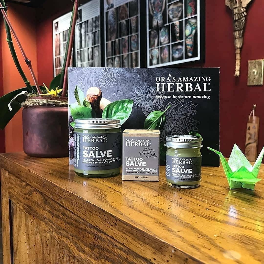 Tattoo Salve, Tattoo Aftercare Balm, Paraben Free Healing Ointment For New Tattoos, Brightening Moisturizer For Old Ink, Itchy Tattoo Relief Cream, Plastic Free, 1 oz Travel Size