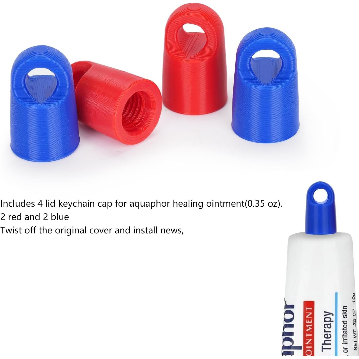 Tapa de Llavero LUAATT para Tubos Aquaphor 9.9 g - Paquete de 4