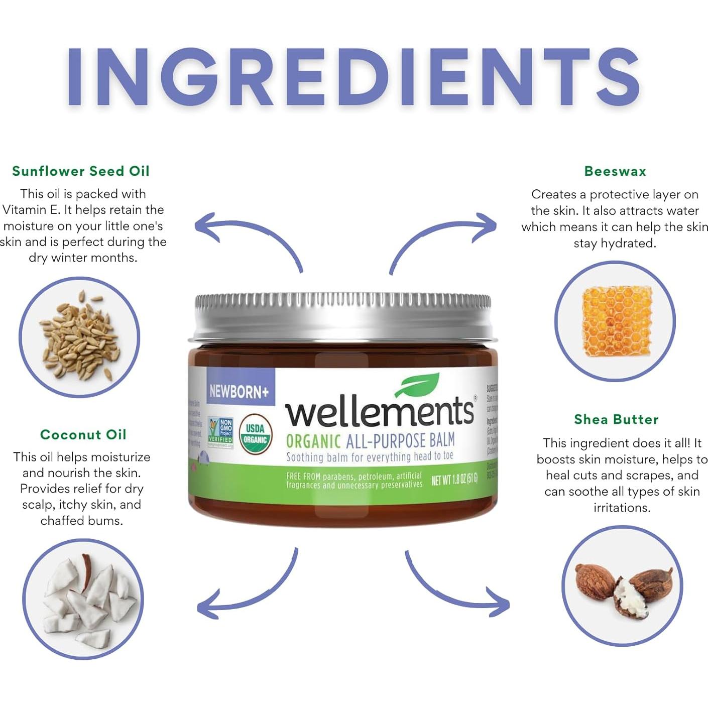 Bálsamo Orgánico Multiusos Wellements 53 ml para Bebés