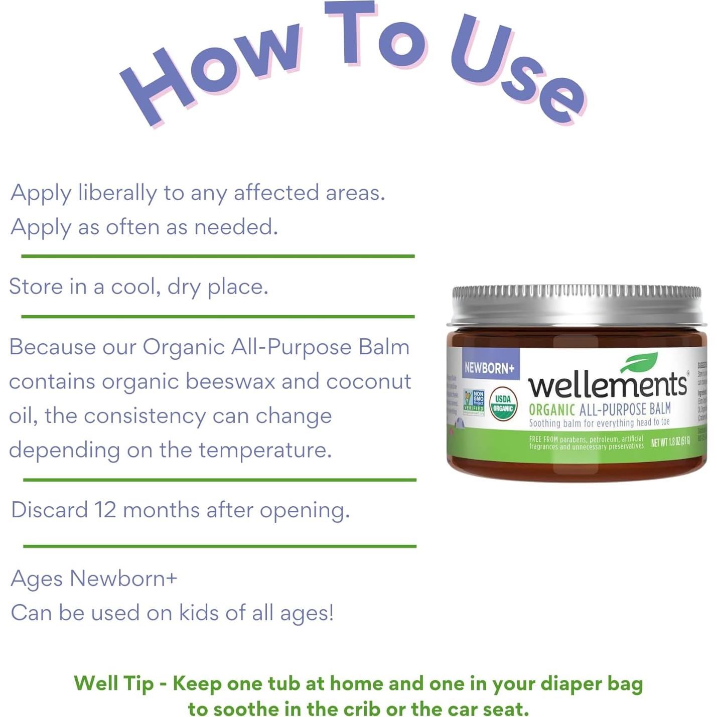 Bálsamo Orgánico Multiusos Wellements 53 ml para Bebés