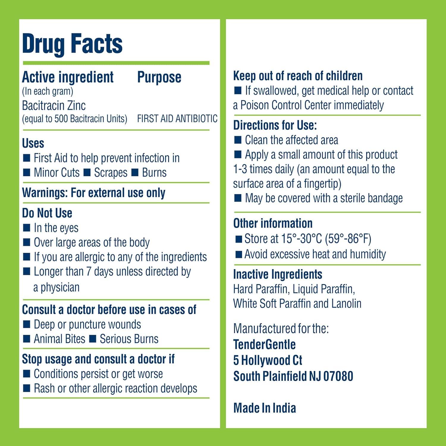 Ungüento antibiótico TenderGentle Bacitracina 28.35 g