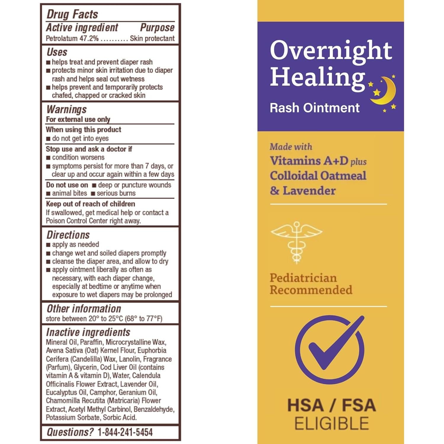 Ungüento Sanador Nocturno A+D para Erupciones por Pañal 430g