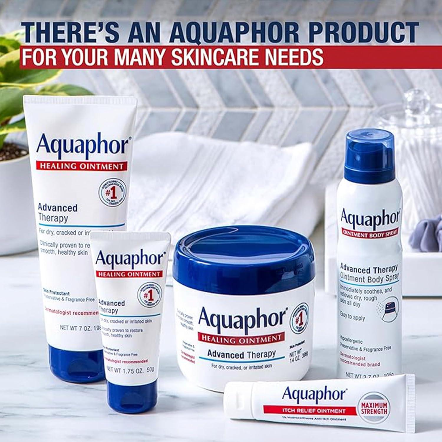 Set Cuidado Piel Aquaphor: Ungüento Sanador 3x49.6g + 4 Balsamos Labiales 4.8g