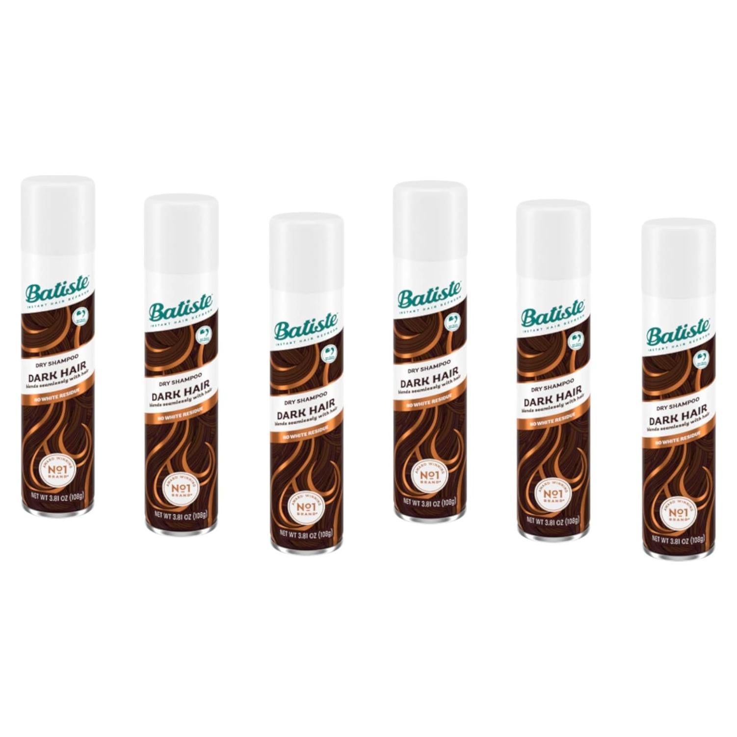 Champú Seco Batiste Divino Oscuro 199ml - Paquete de 6