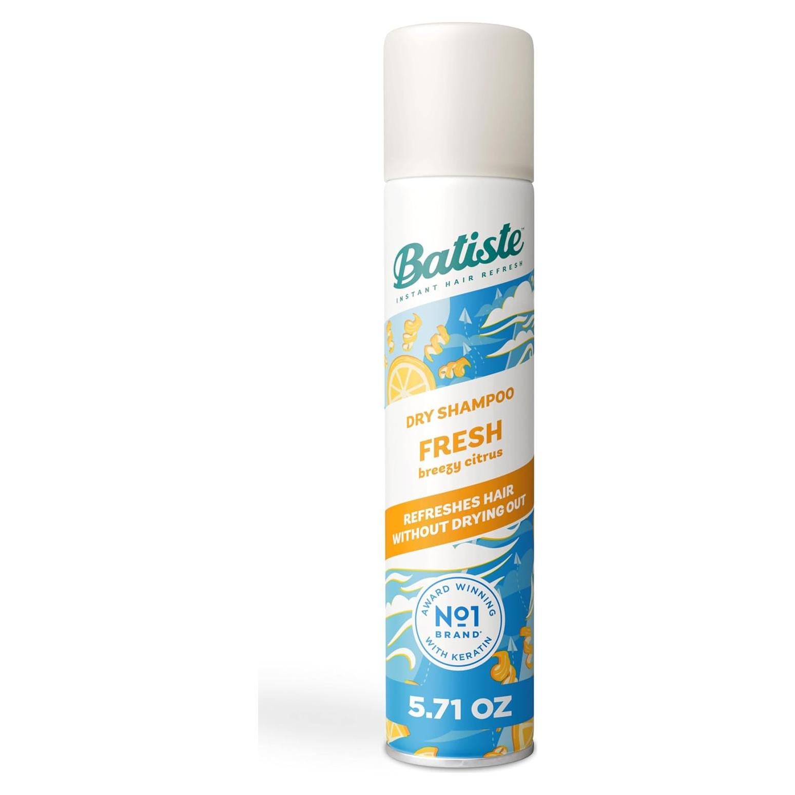 Champú Seco Batiste Fresco 162 g - Absorbe Aceite y Revitaliza