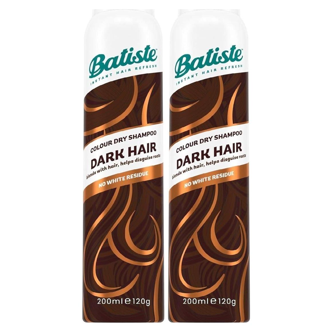 Batiste Champú Seco para Cabello Oscuro - 2 Botellas de 190 g