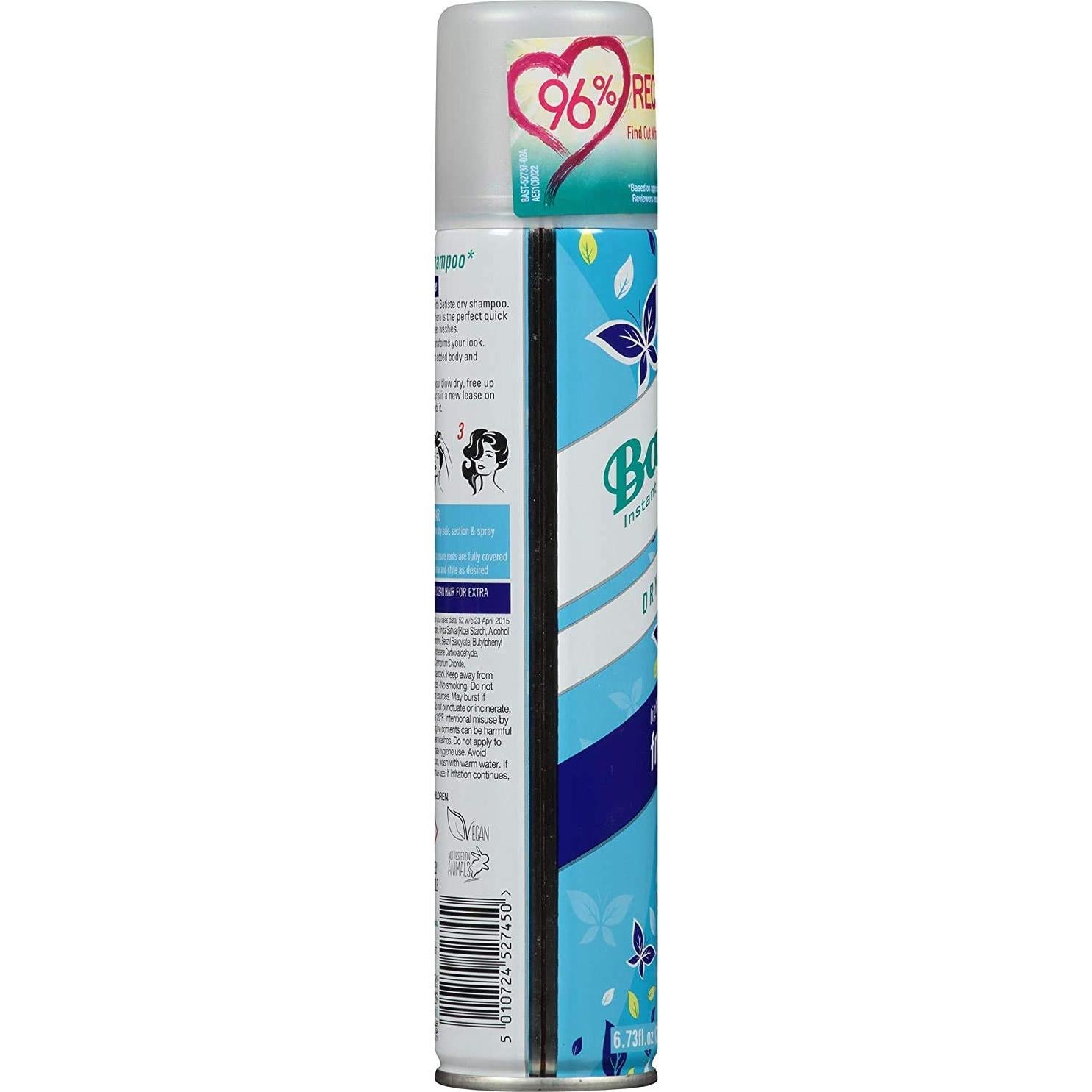 Champú Seco Batiste Fresco 190 ml - Refresco Instantáneo