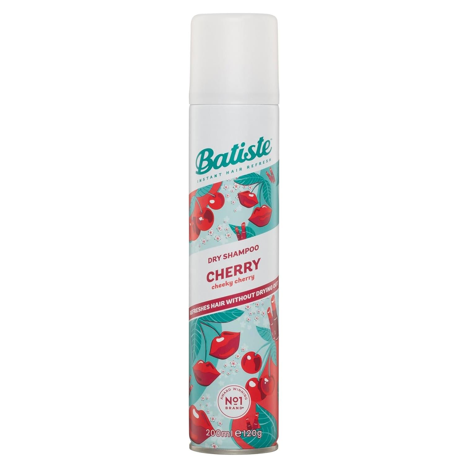 Champú Seco Batiste Cereza 198 ml - Sin Agua, Aroma Frutal