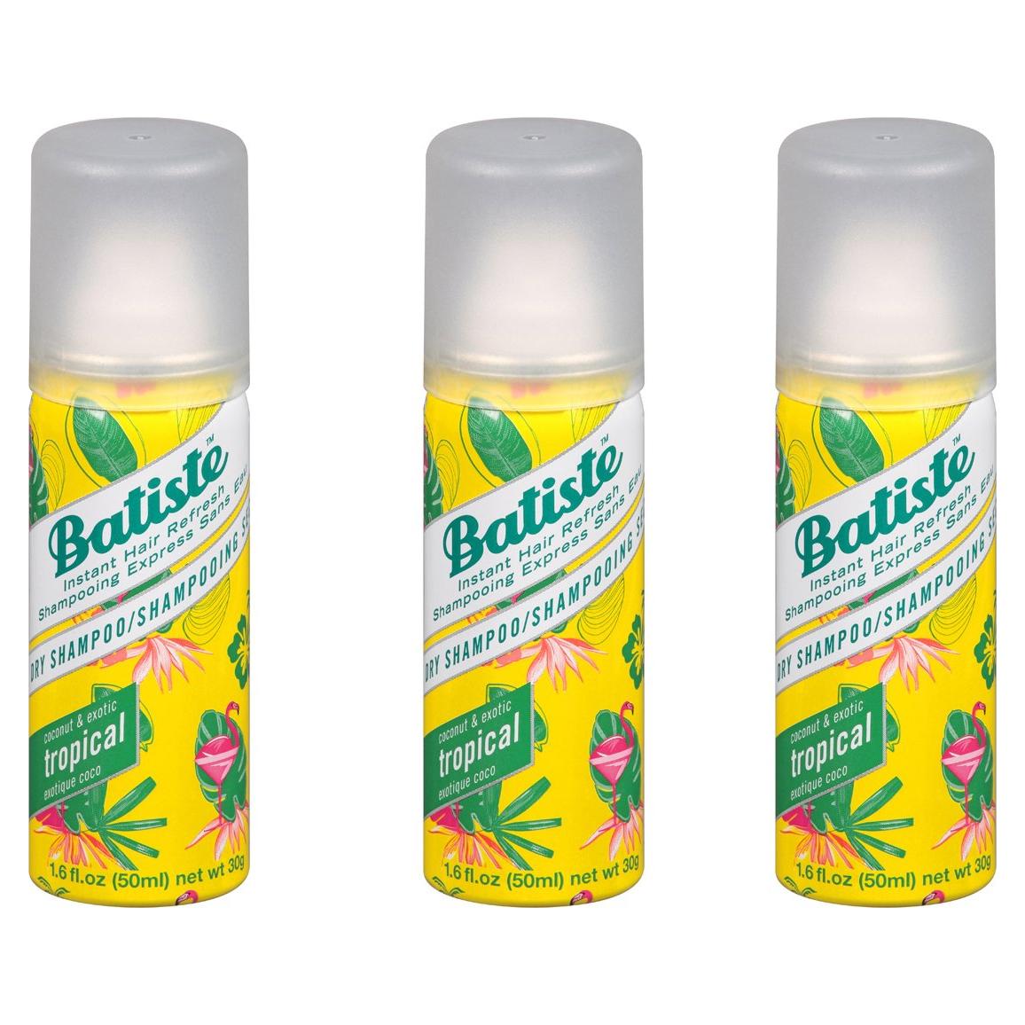 Champú Seco Batiste Tropical 3 Paquetes de 45g