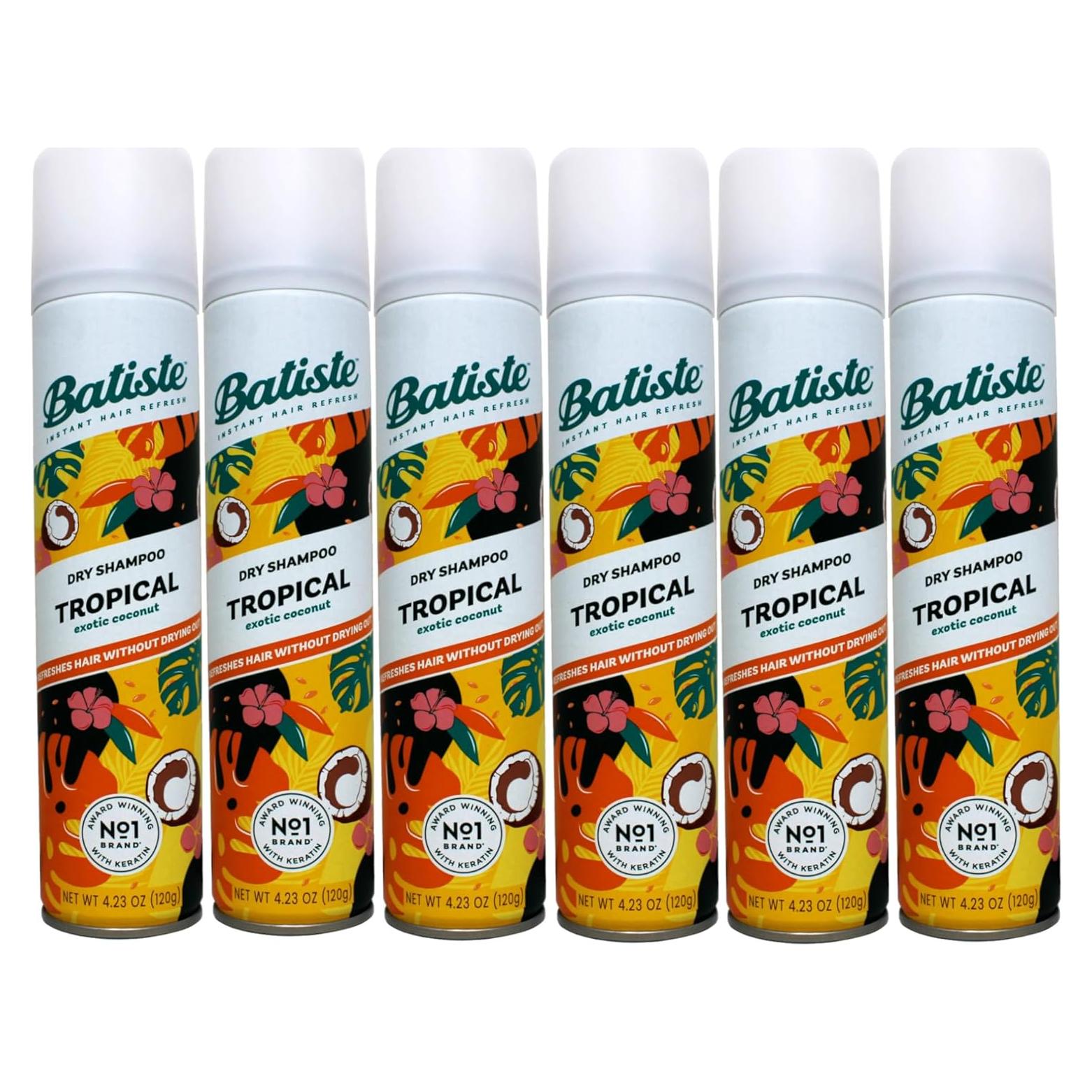 Champú Seco Batiste Coco Tropical 108.86 g - Paquete de 6