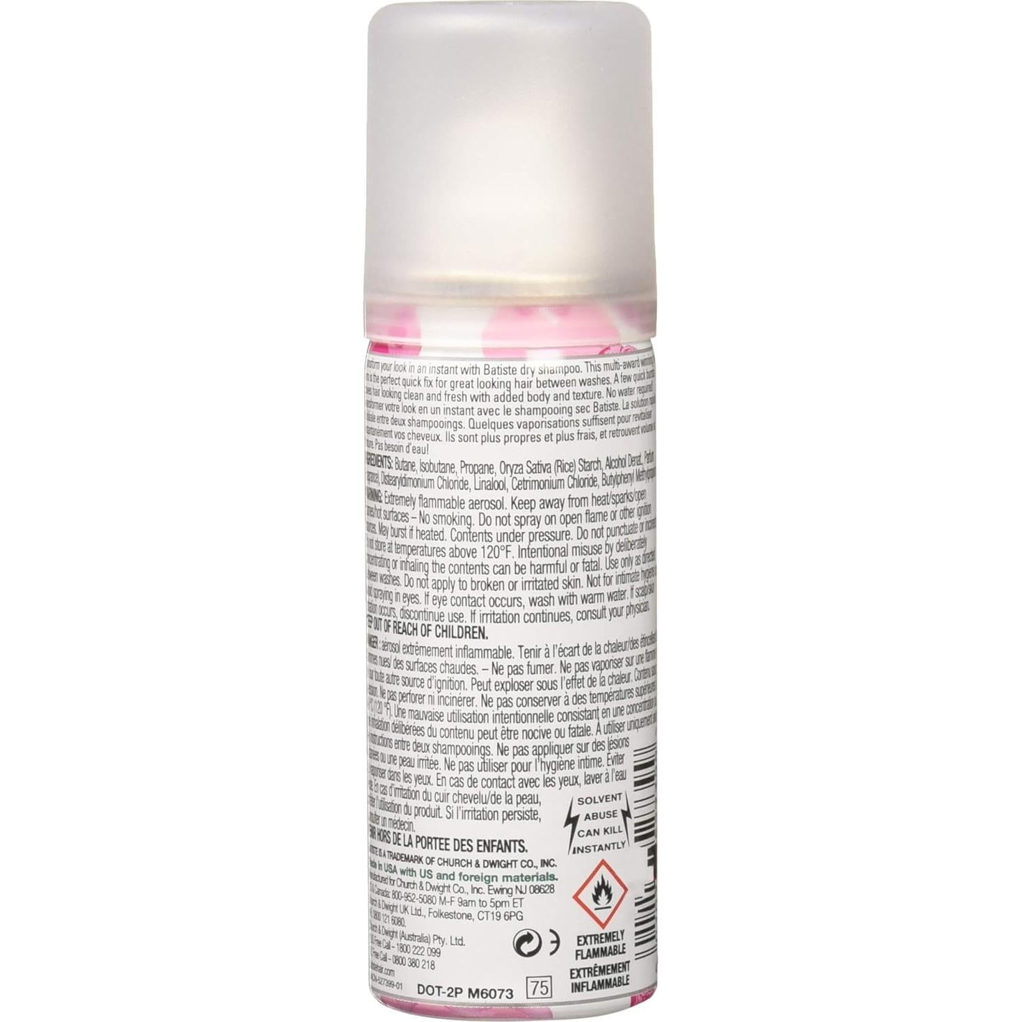 Champú Seco Mini Batiste Rubor 4 Paquetes 1.60 oz