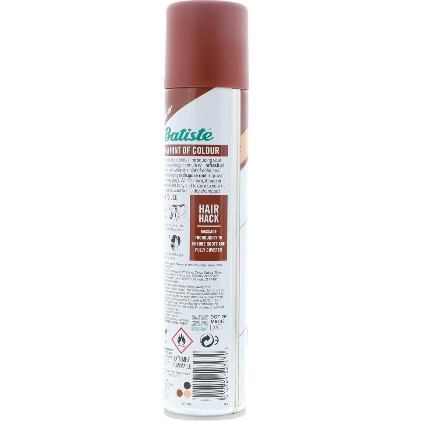 Champú Seco Batiste 198 ml Toque de Color Castaño