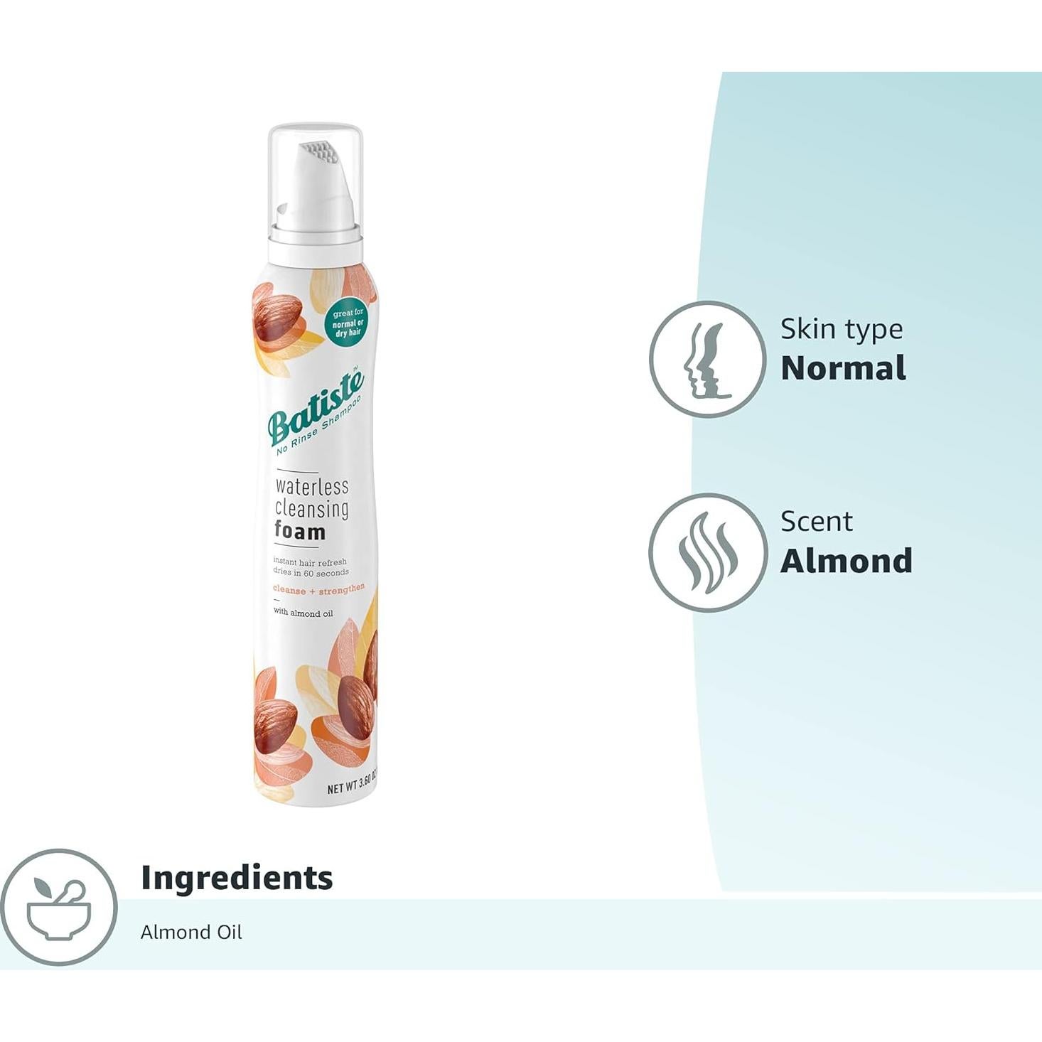 Espuma Limpiadora Sin Agua Batiste 102 g - Fortalece Cabello