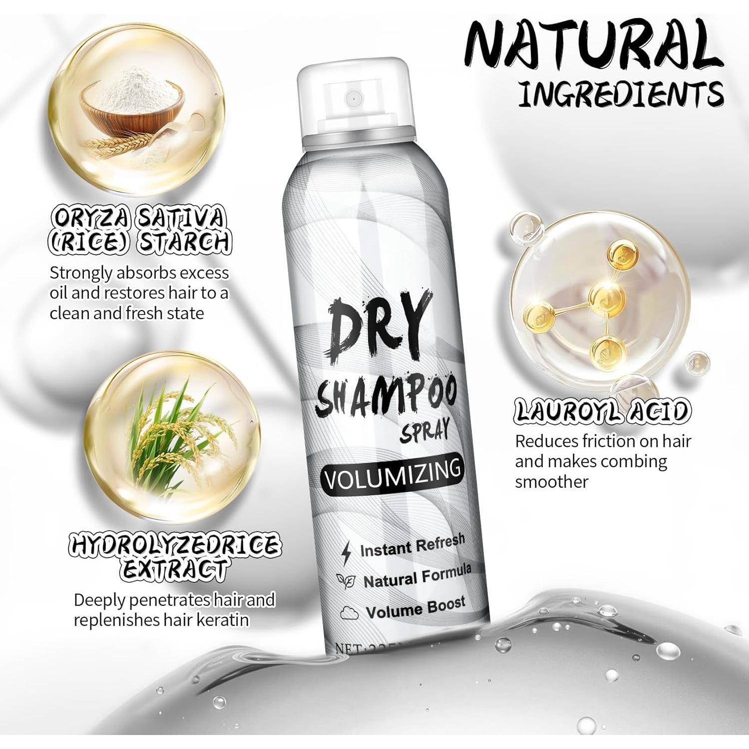 Champú Seco Voluminizador LZXLUKGIR 215 g - Refrescante y Nutritivo