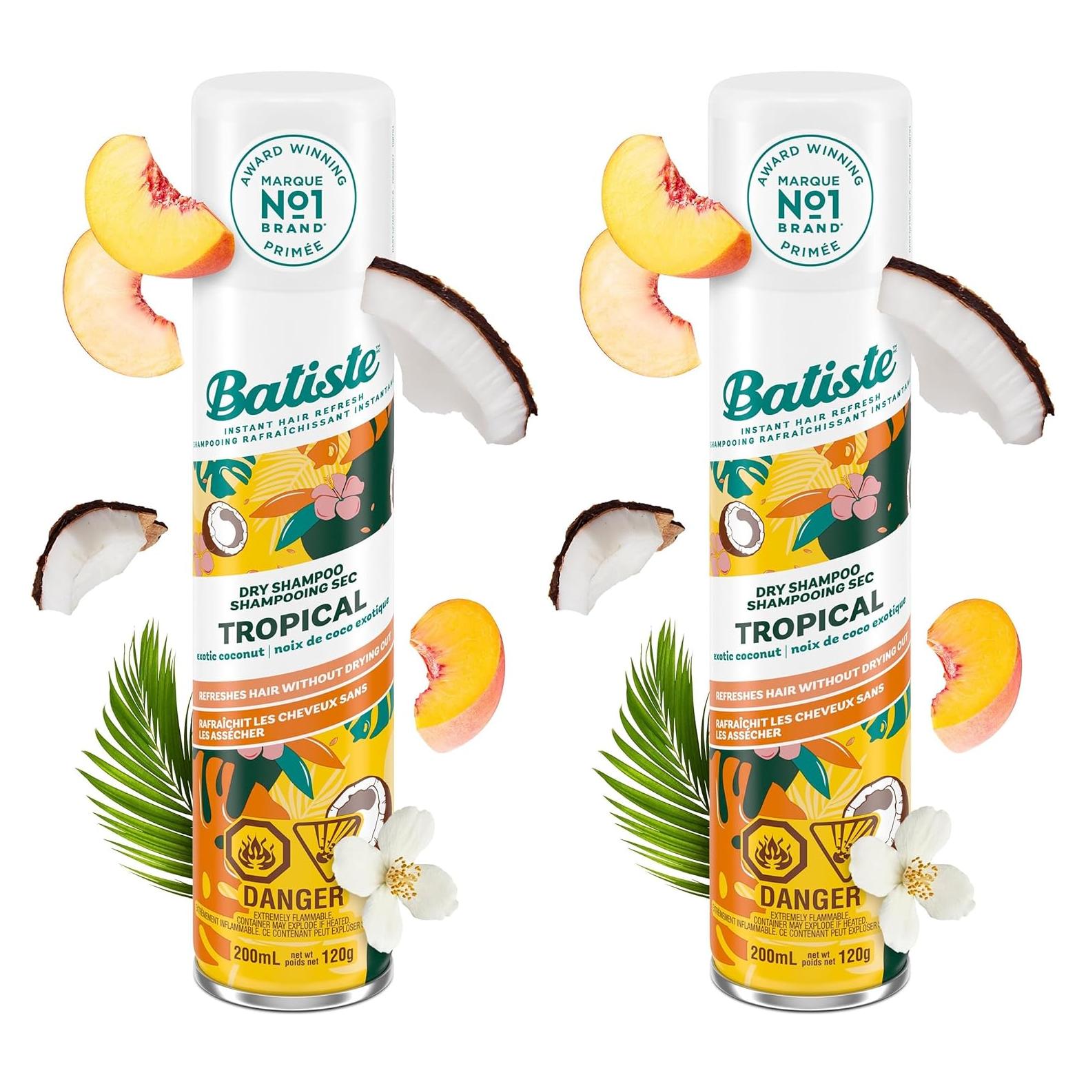 Champú Seco Batiste Tropical 190g - Paquete de 2