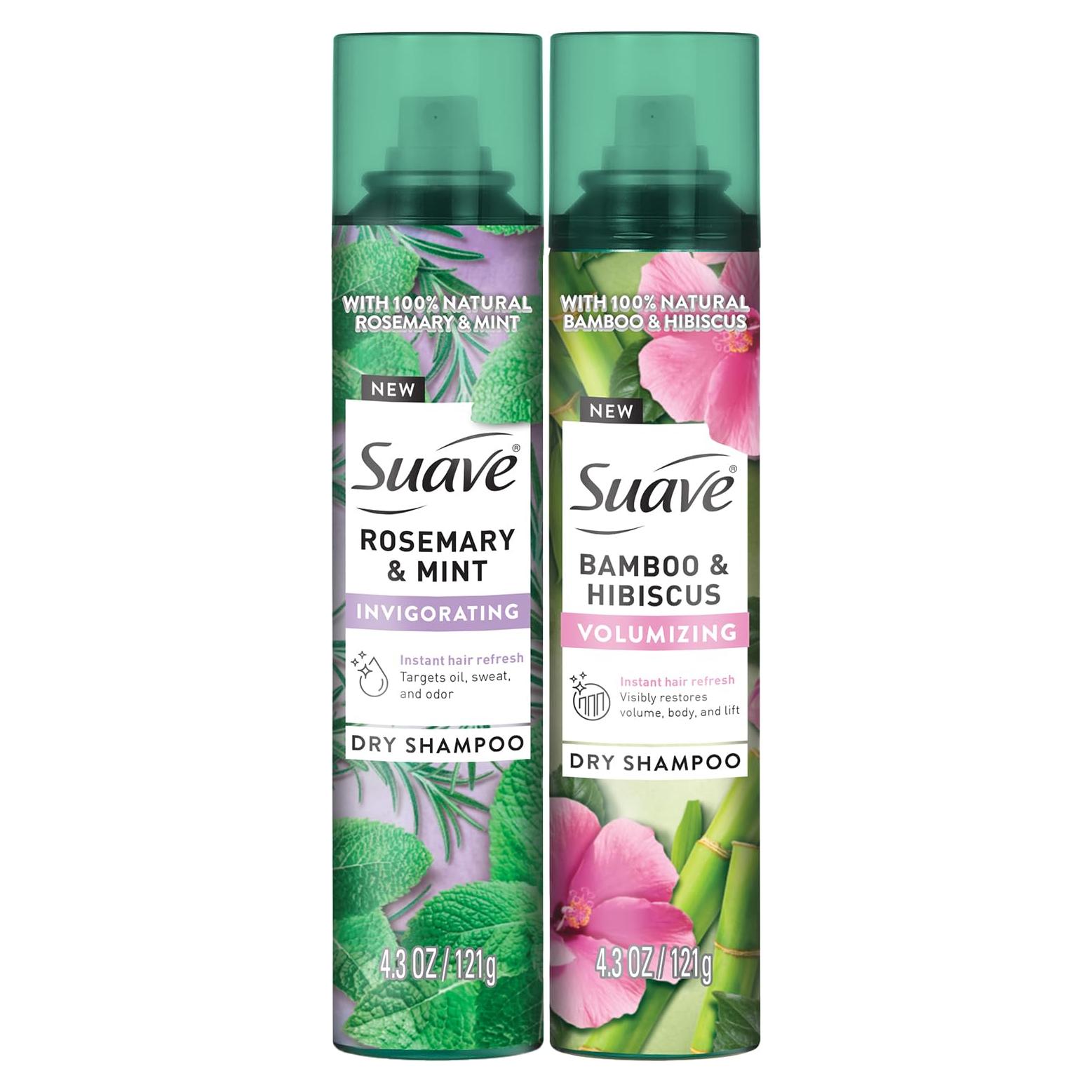 Champú Seco Suave 2-Pack Romero y Menta + Bambú y Hibisco 340g