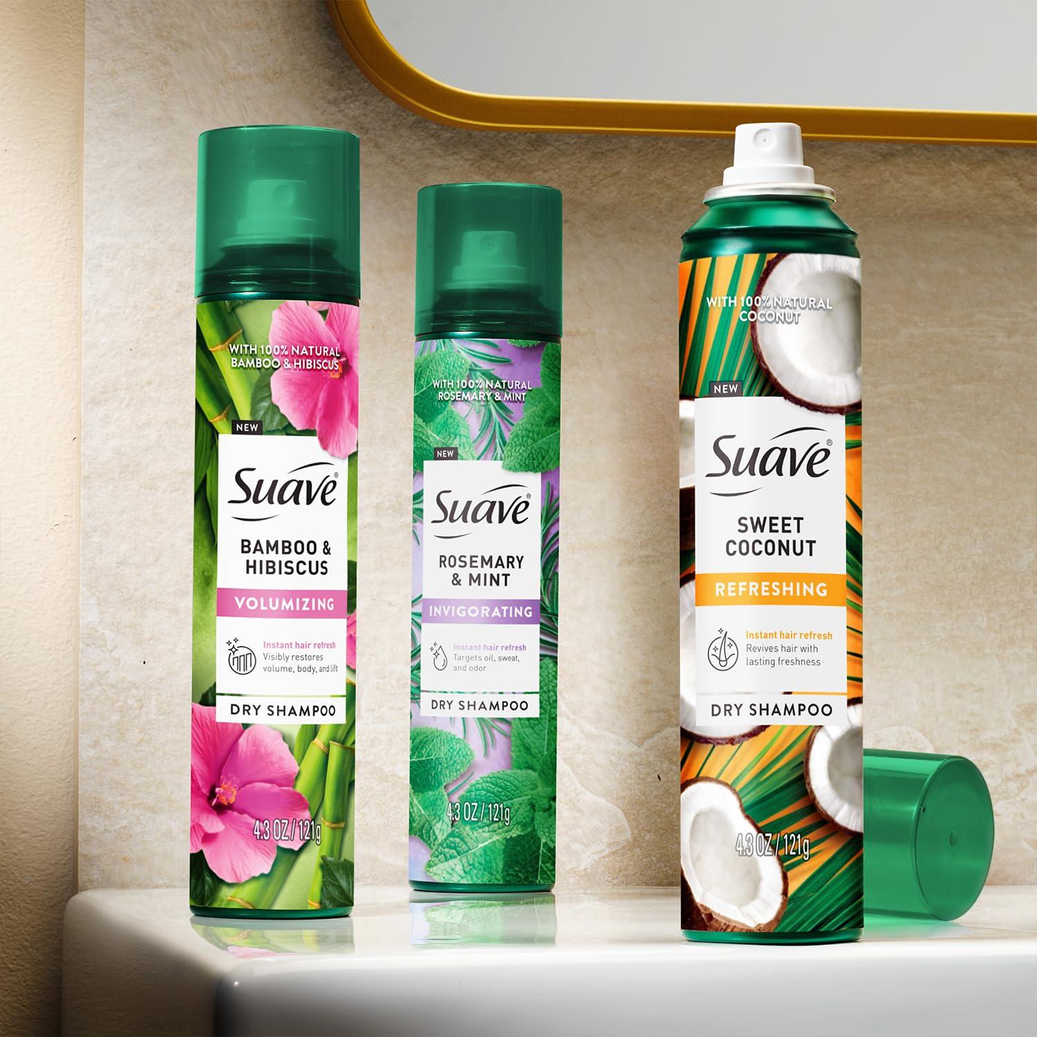 Champú Seco Suave 2-Pack Romero y Menta + Bambú y Hibisco 340g