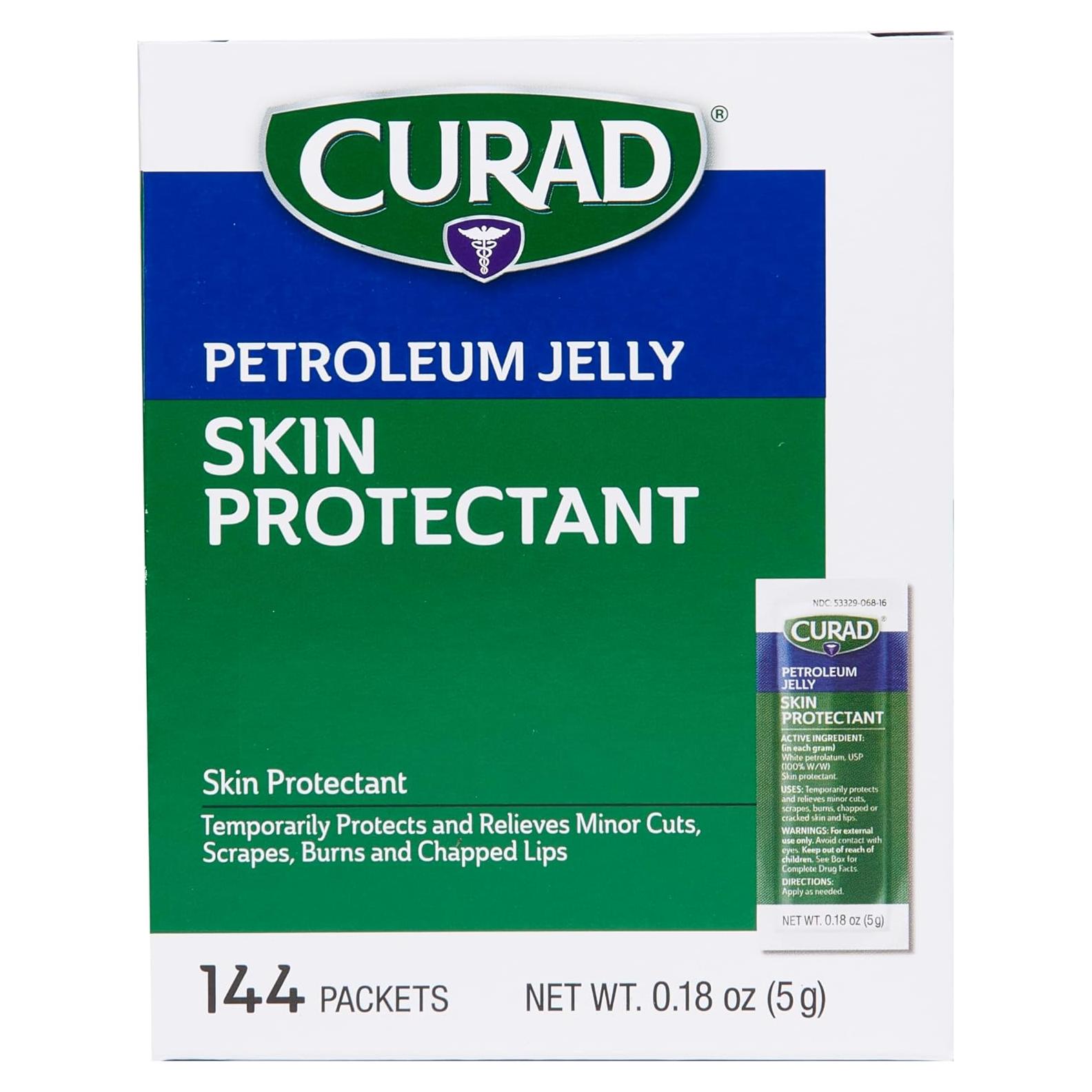 CURAD Vaselina Jelly 144 Paquetes - Protector Piel Seca