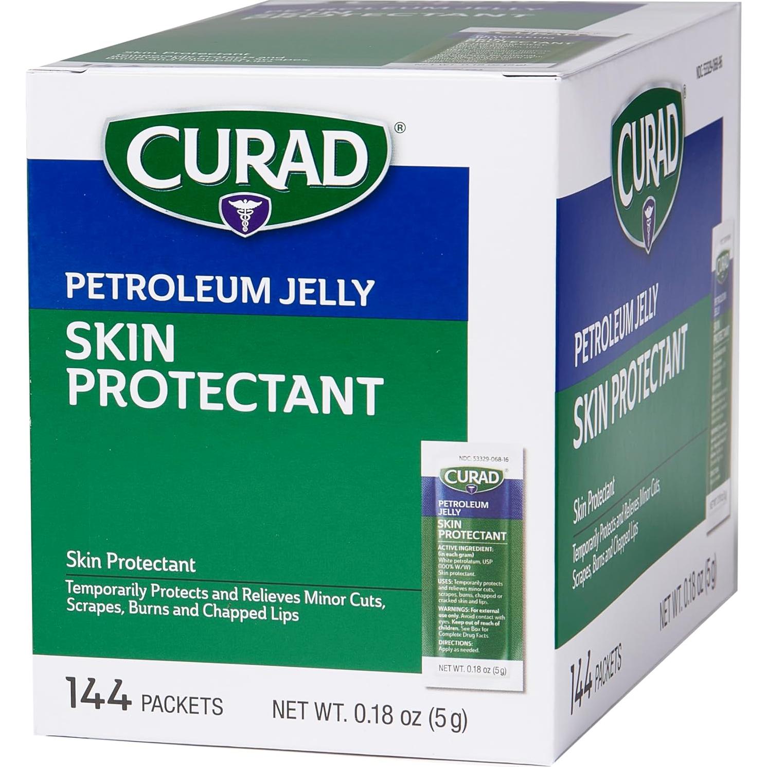 CURAD Vaselina Jelly 144 Paquetes - Protector Piel Seca