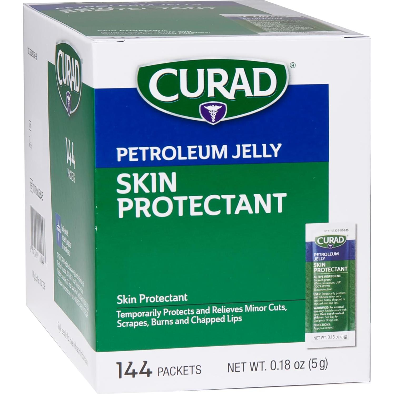 CURAD Vaselina Jelly 144 Paquetes - Protector Piel Seca