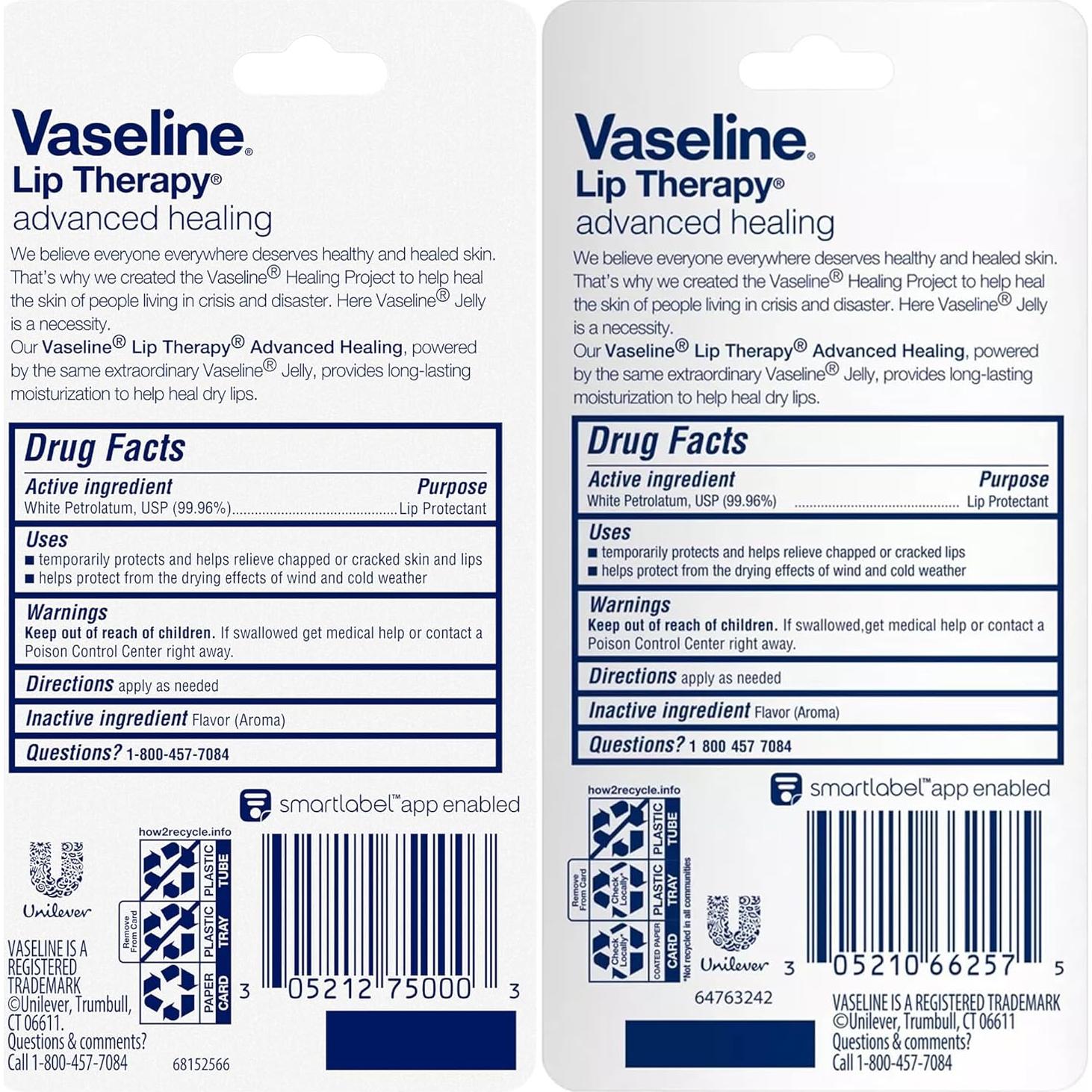 Vaseline Terapia Labial Curación Avanzada 3-Pack 10g