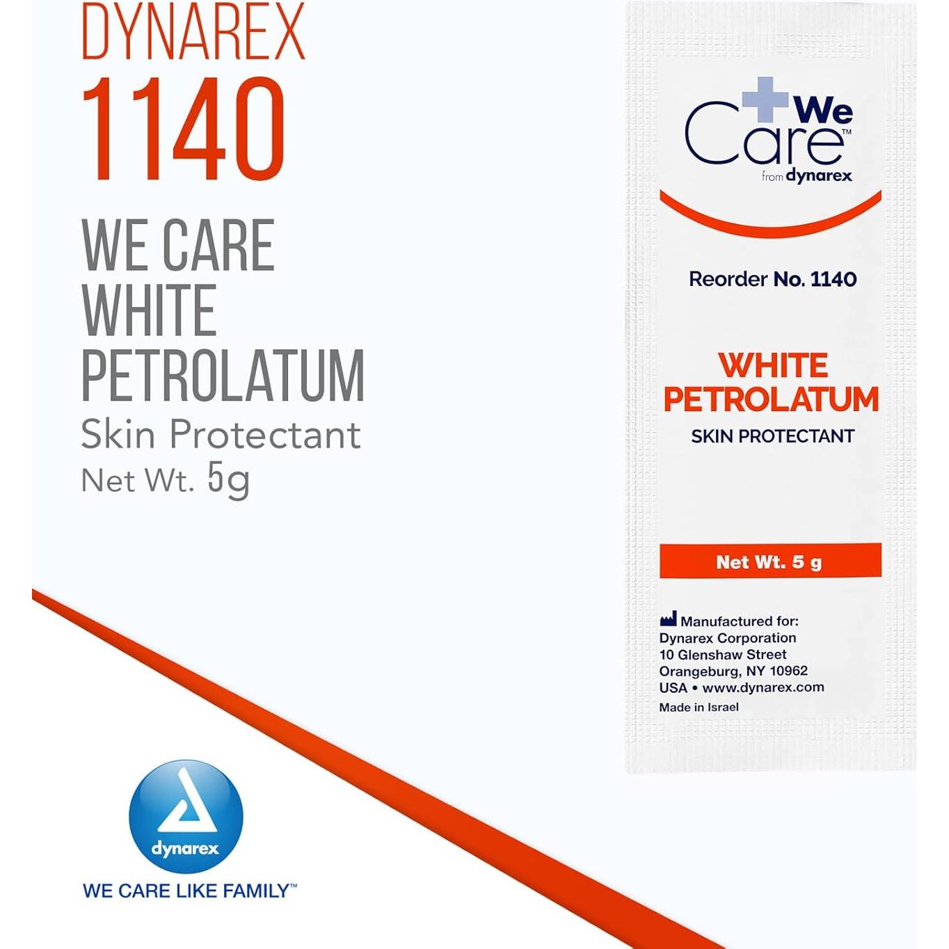 Dynarex Petrolato Blanco 5g - 144 Paquetes para Irritación Piel