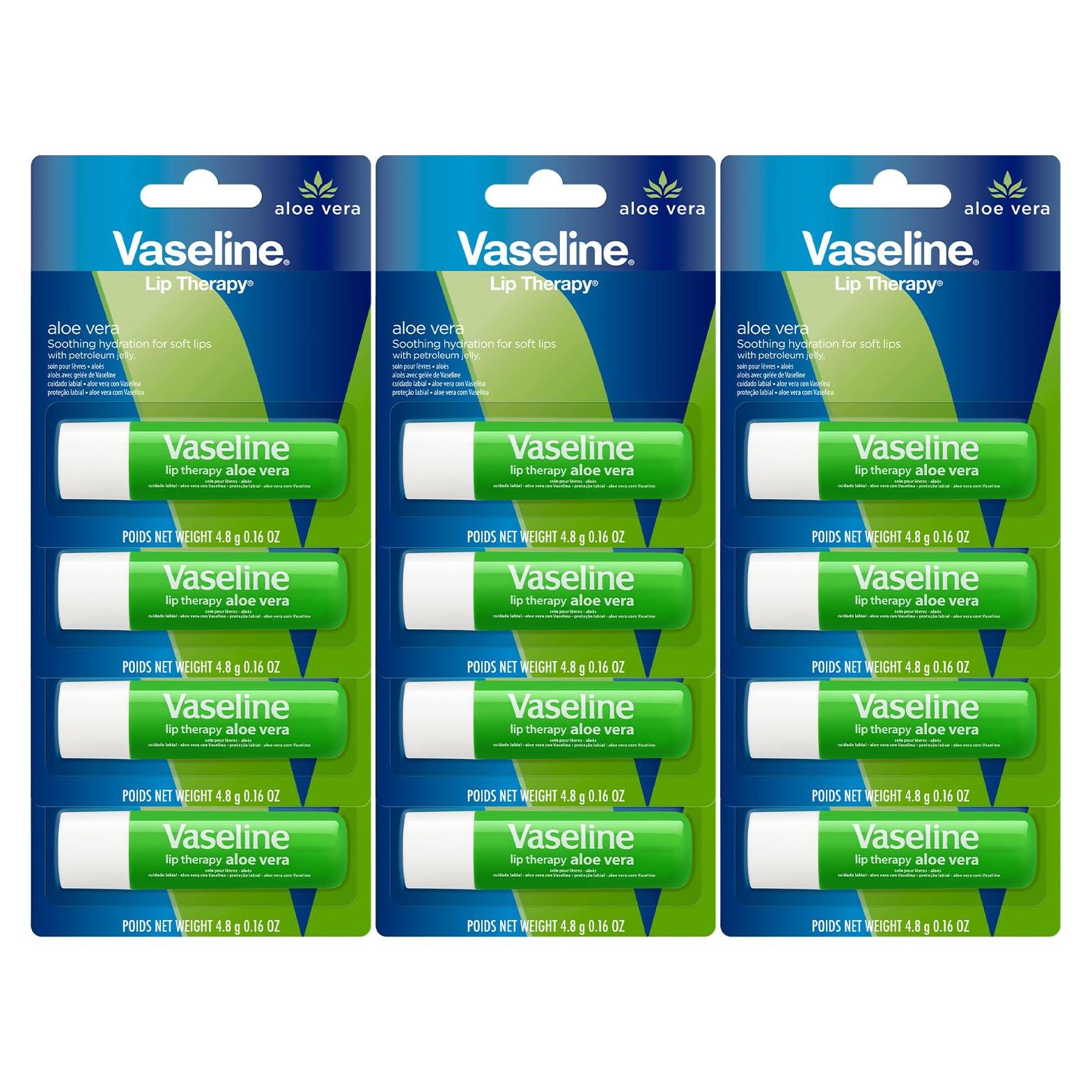 Bálsamo Labial Vaseline Lip Therapy Aloe Vera 12-Pack 4.5g
