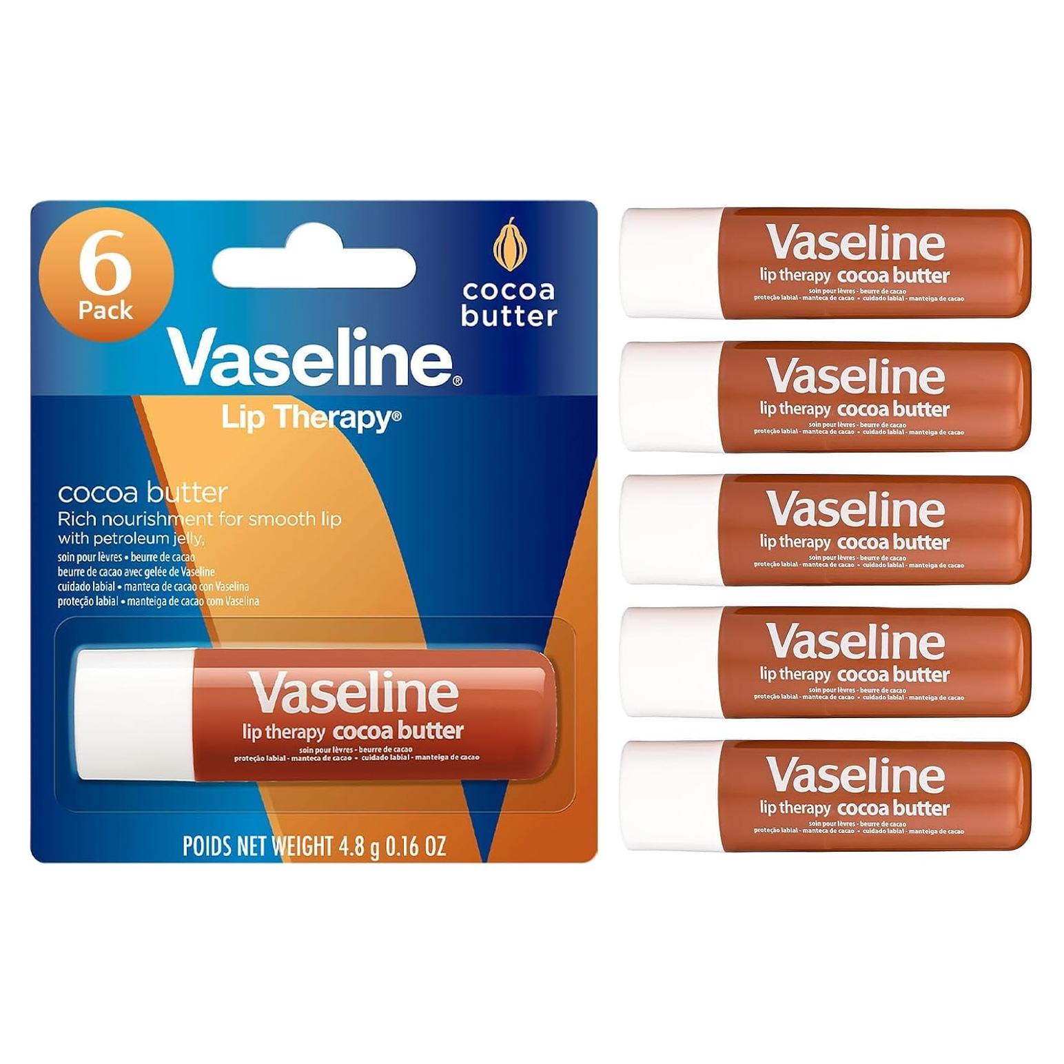 Bálsamo Labial Vaseline Manteca de Cacao 6x4.5g Hidratante