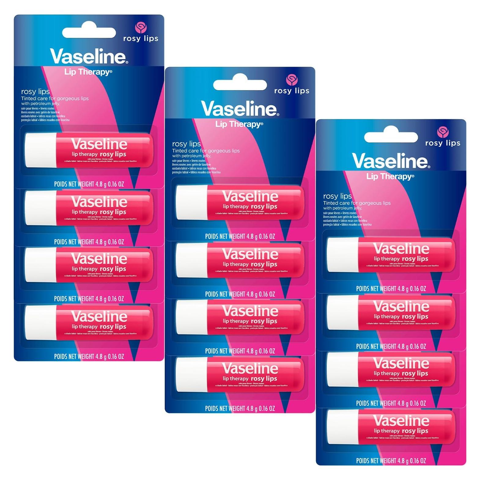 Bálsamo Labial Vaseline Lip Therapy Rosy Lips 12-Pack 4.5g