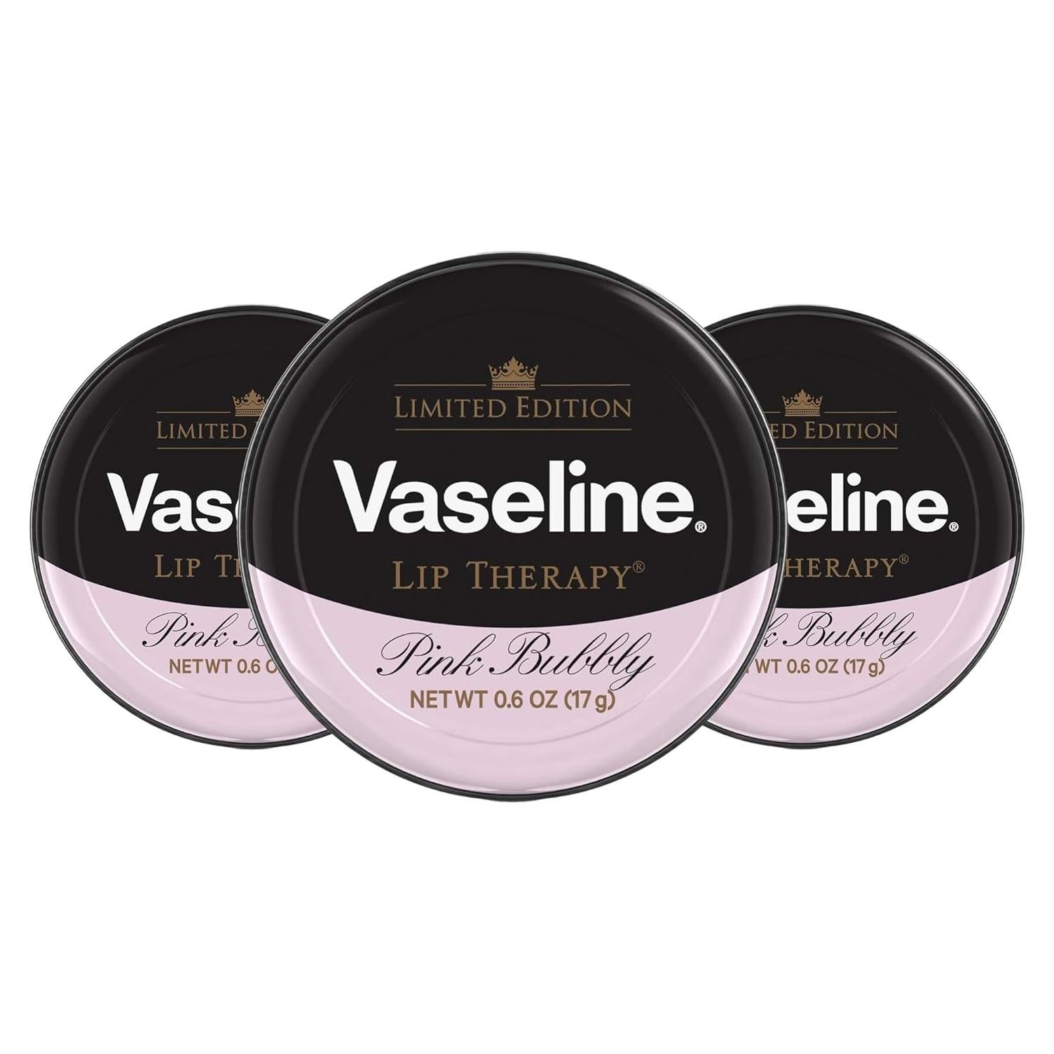 Bálsamo Labial Vaseline Lip Therapy Pink Bubbly - 3 x 17 g