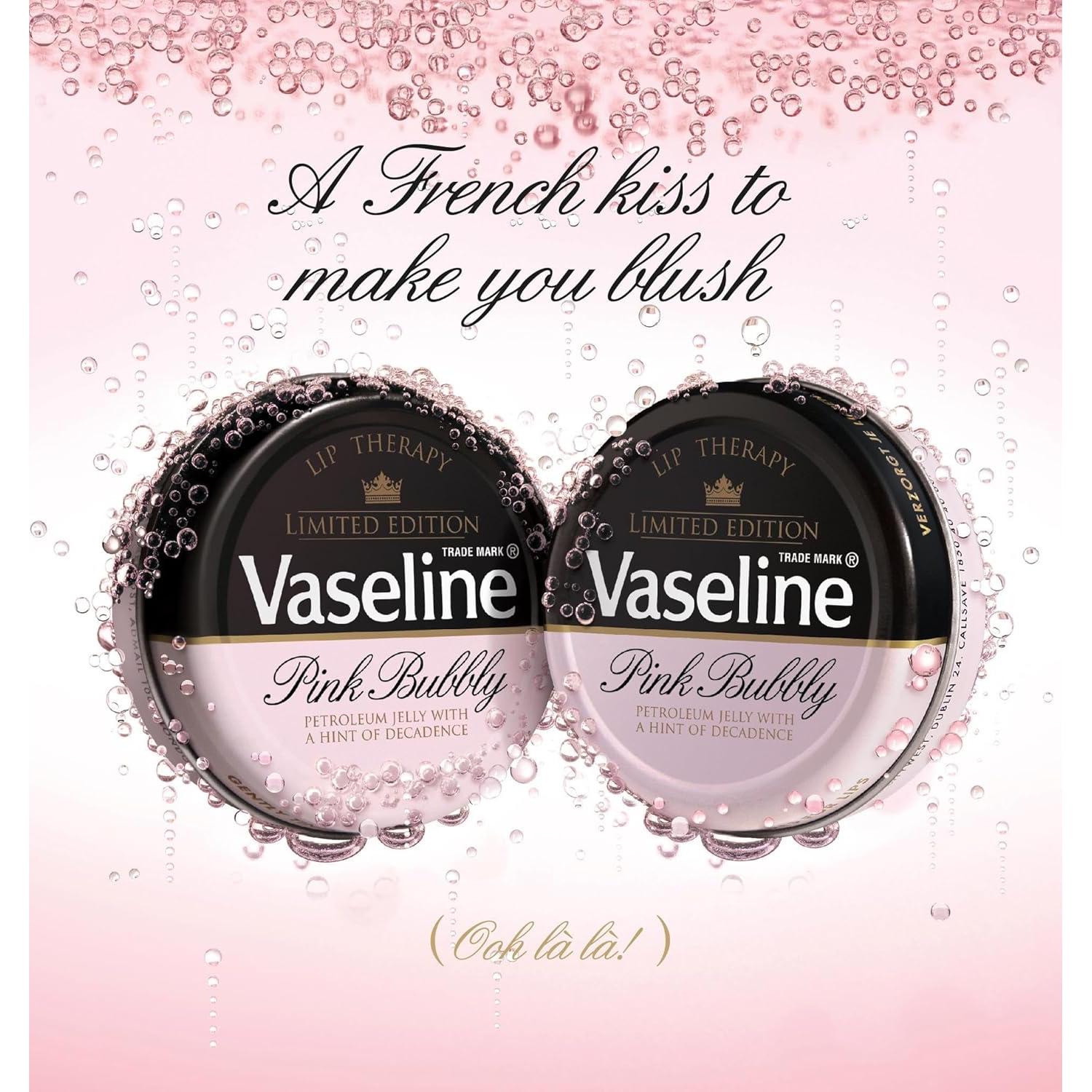Bálsamo Labial Vaseline Lip Therapy Pink Bubbly - 3 x 17 g