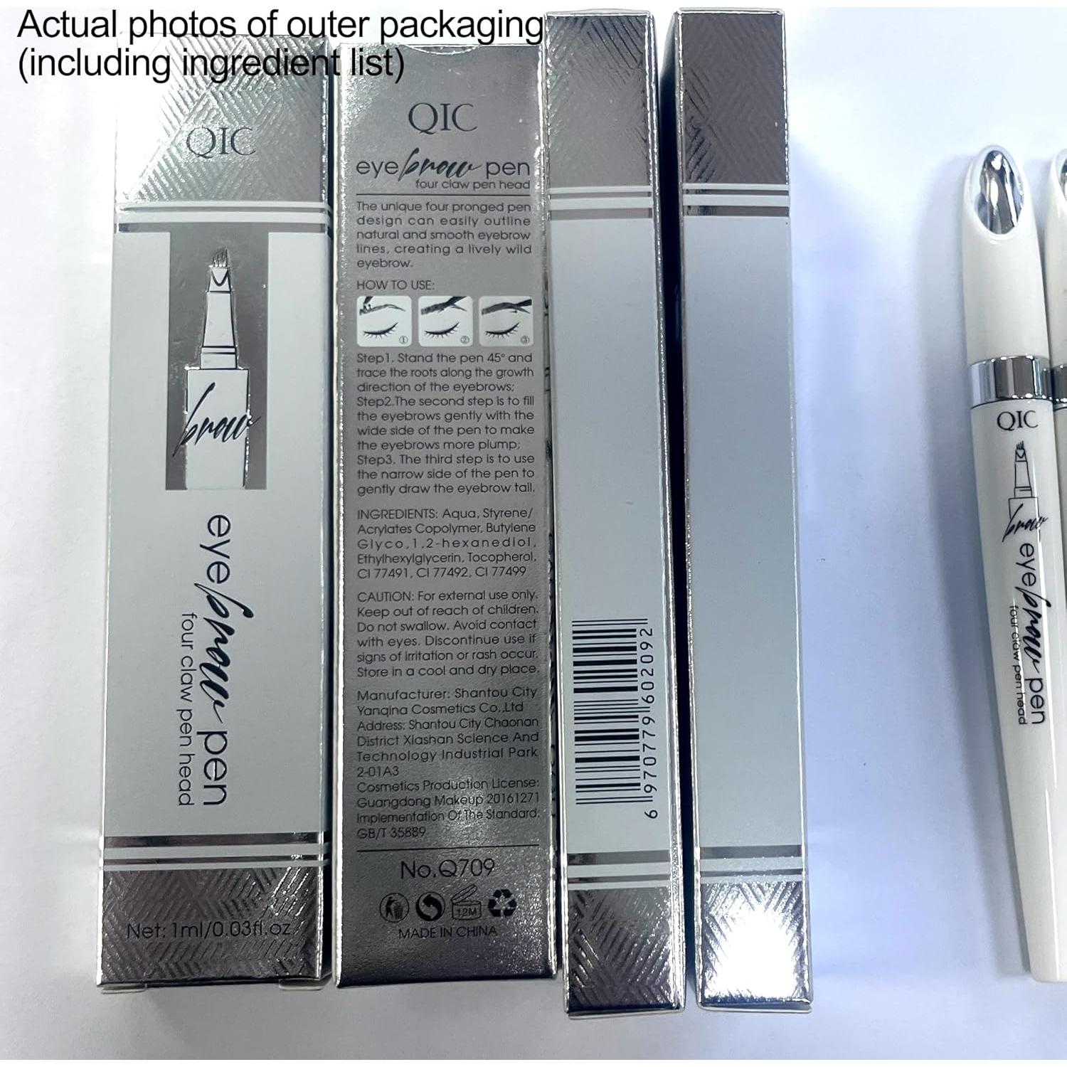 Lápiz de Cejas Impermeable Yulinlon 4 Puntas 2# Café Oscuro