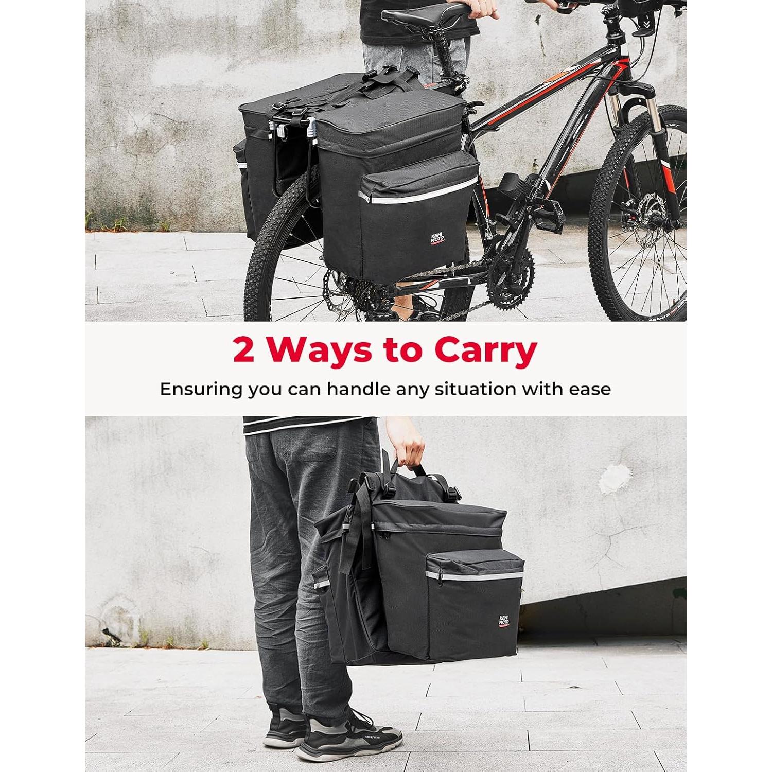 Bolsa Pannier KEMIMOTO 34L Impermeable para Bicicleta