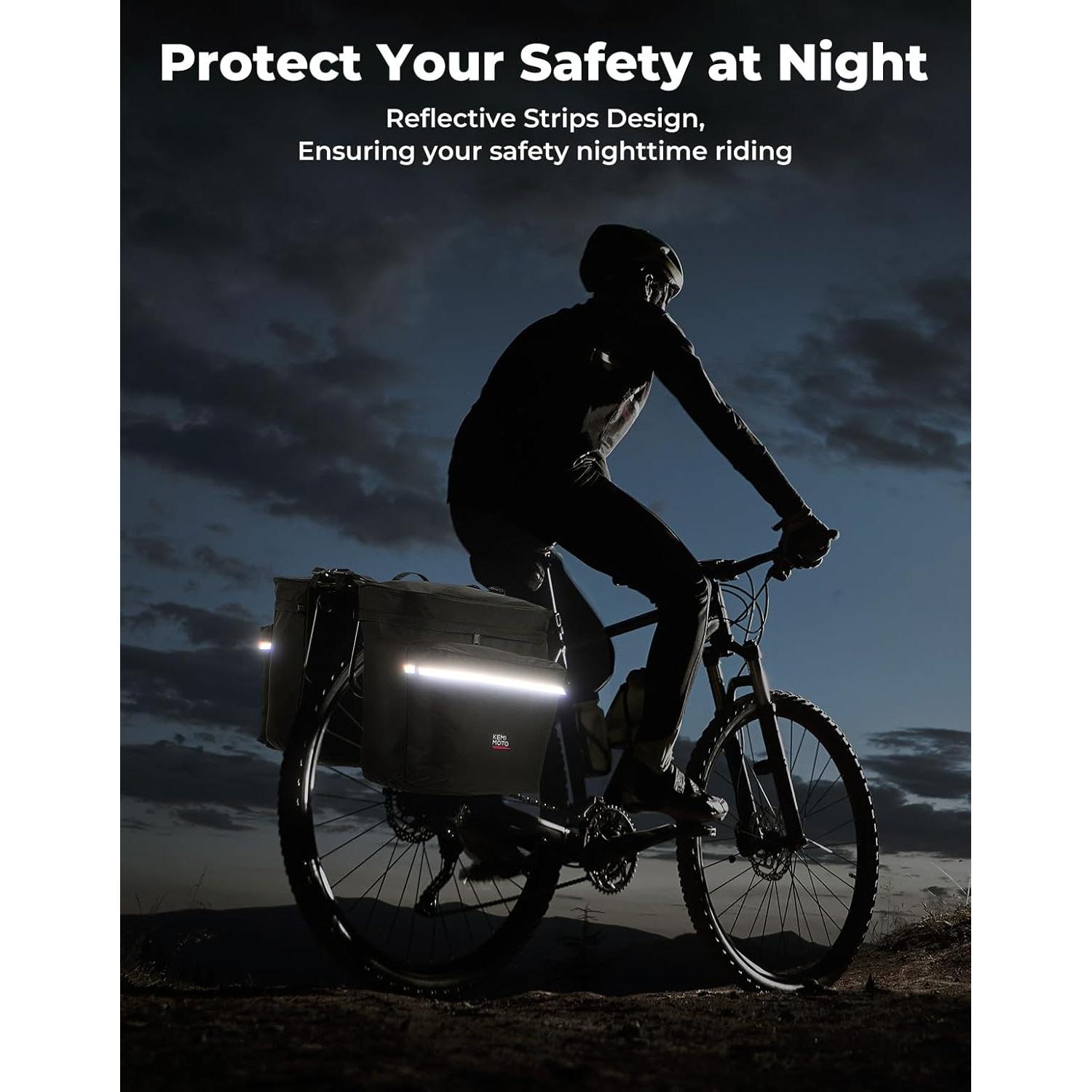 Bolsa Pannier KEMIMOTO 34L Impermeable para Bicicleta