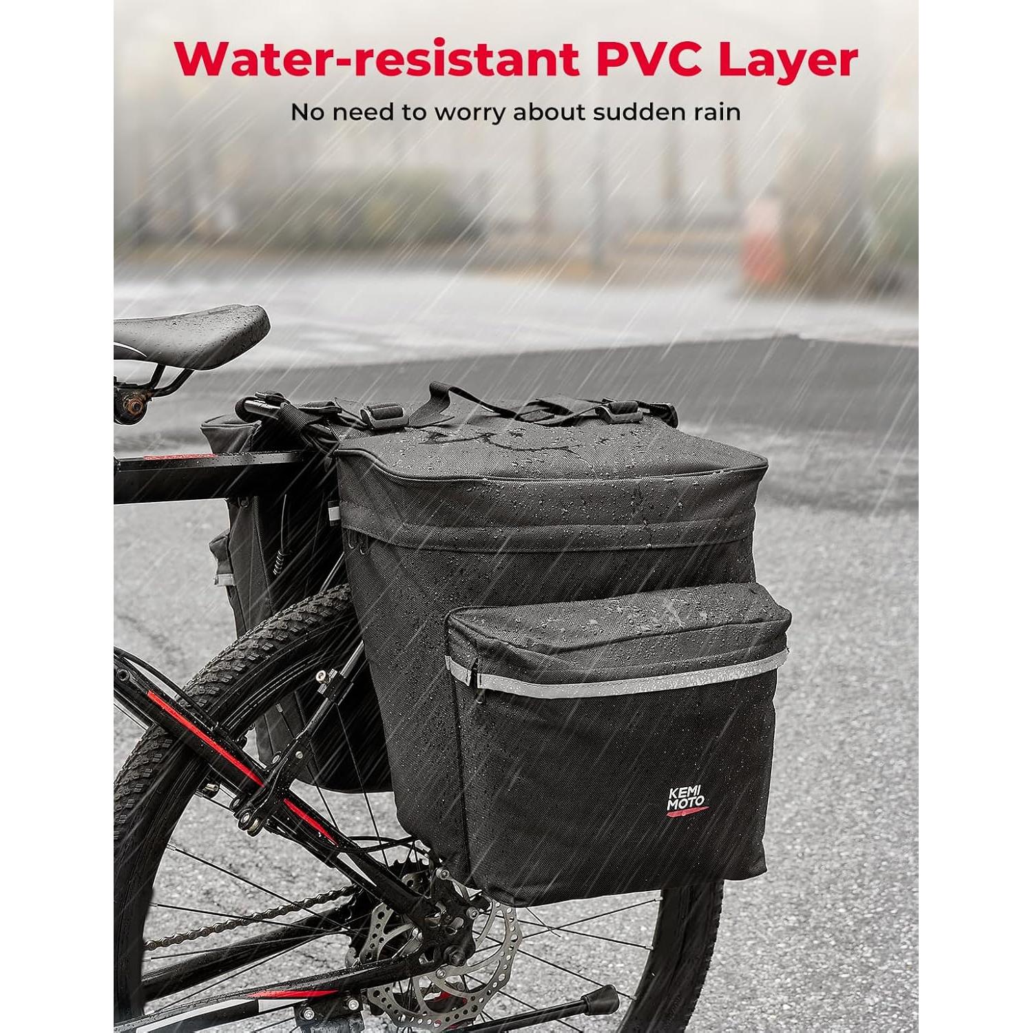 Bolsa Pannier KEMIMOTO 34L Impermeable para Bicicleta