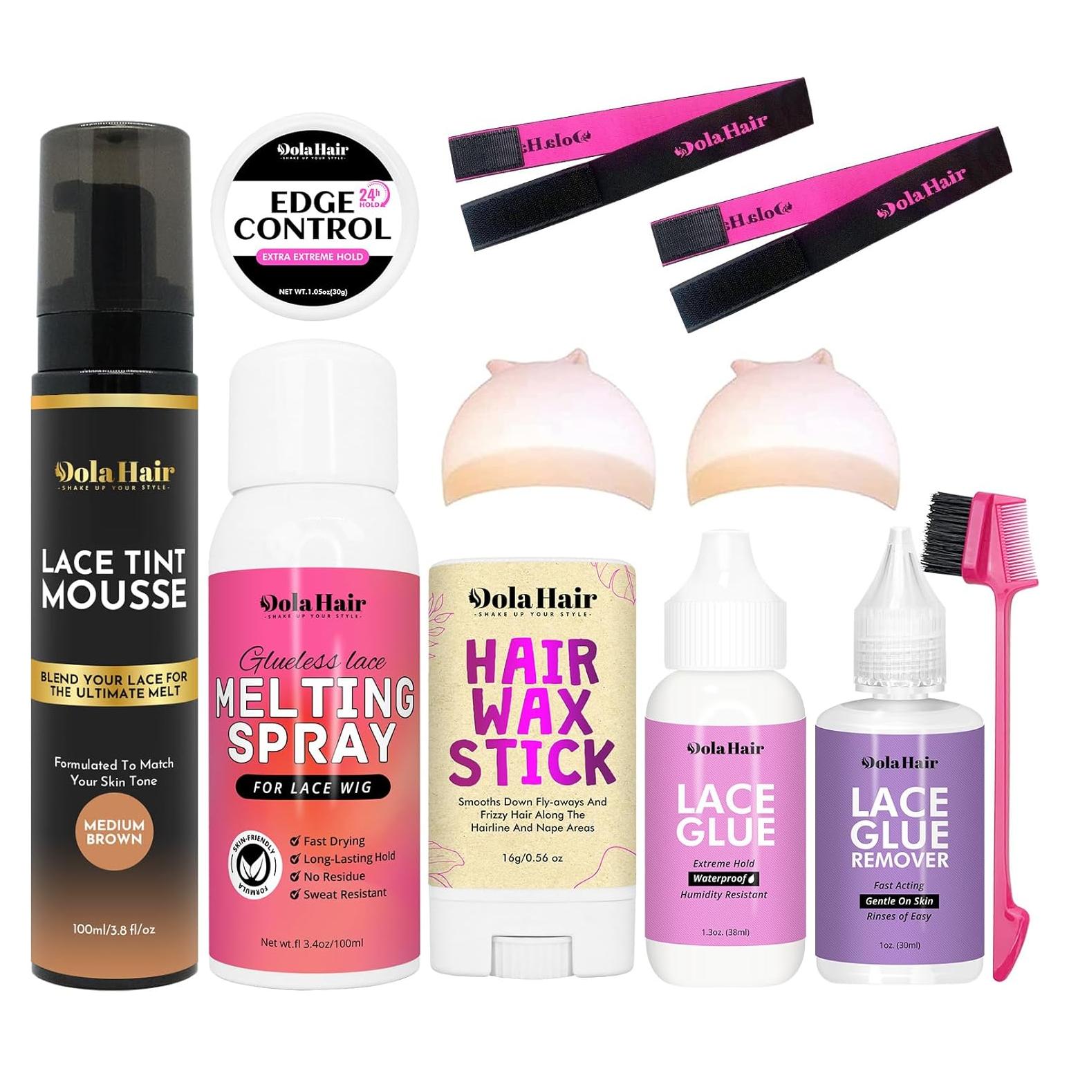 Kit de Pegamento para Encaje Dolahair - Mousse Tinte y Spray