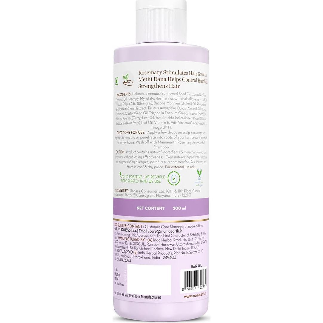 Aceite de Crecimiento Capilar Mamaearth 200 ml - Romero y Fenogreco