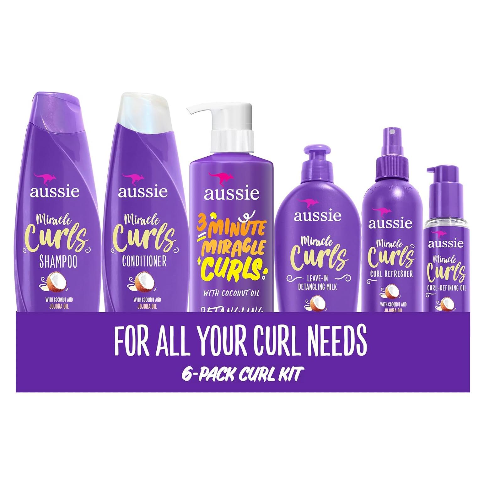 Conjunto Aussie Miracle Curls 6 Piezas - Champú, Acondicionador y Más